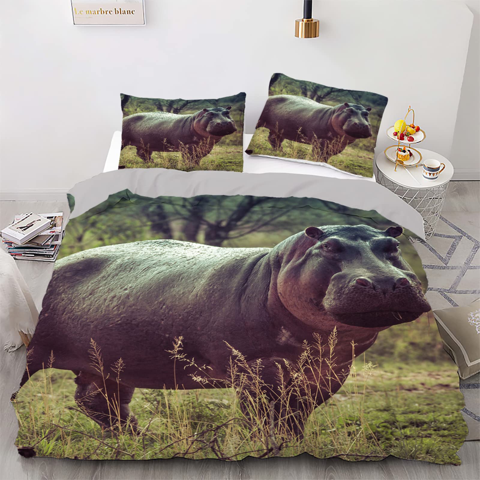 Housse de couette 140x200 fille vache noire parure de lit enfant microfibre avec taie 65x65
