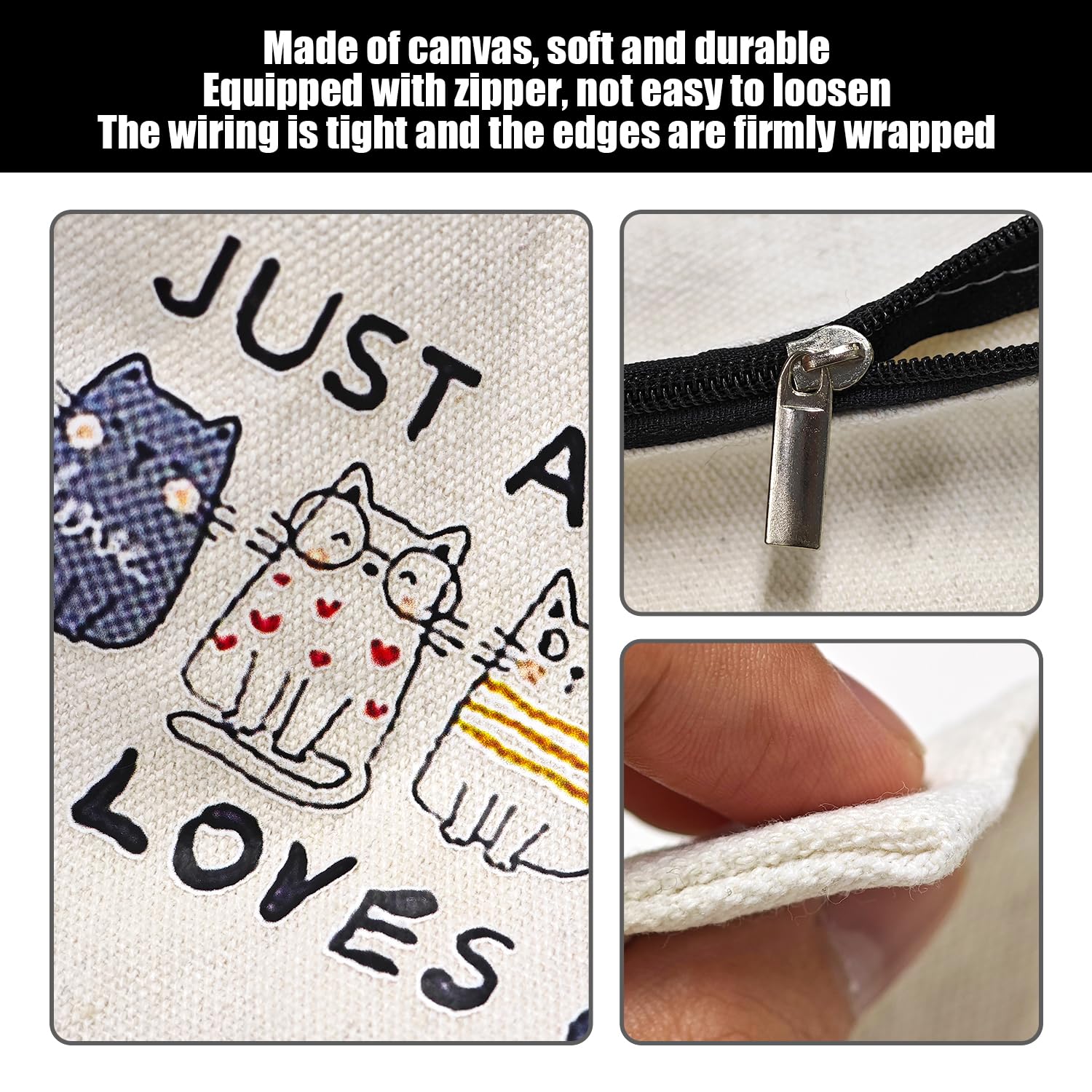 2 Pezzi di Gatto -Make -Up Sacchi E 2 Parti di Catena Chiave di Gatto, Sacchetti da Viaggio, Sacchetti di Servizi Igienici Impermeabili, Rimorchi per Sacchetti di Cartoni Animati.