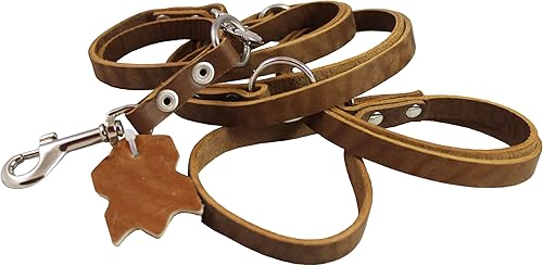 Miniatura 4 de Correa de perro de cuero multifuncional europea de 6 vías, correa ajustable Schutzhund de 49"-94" de largo, 38" de ancho (0.394 in) Cachorros,