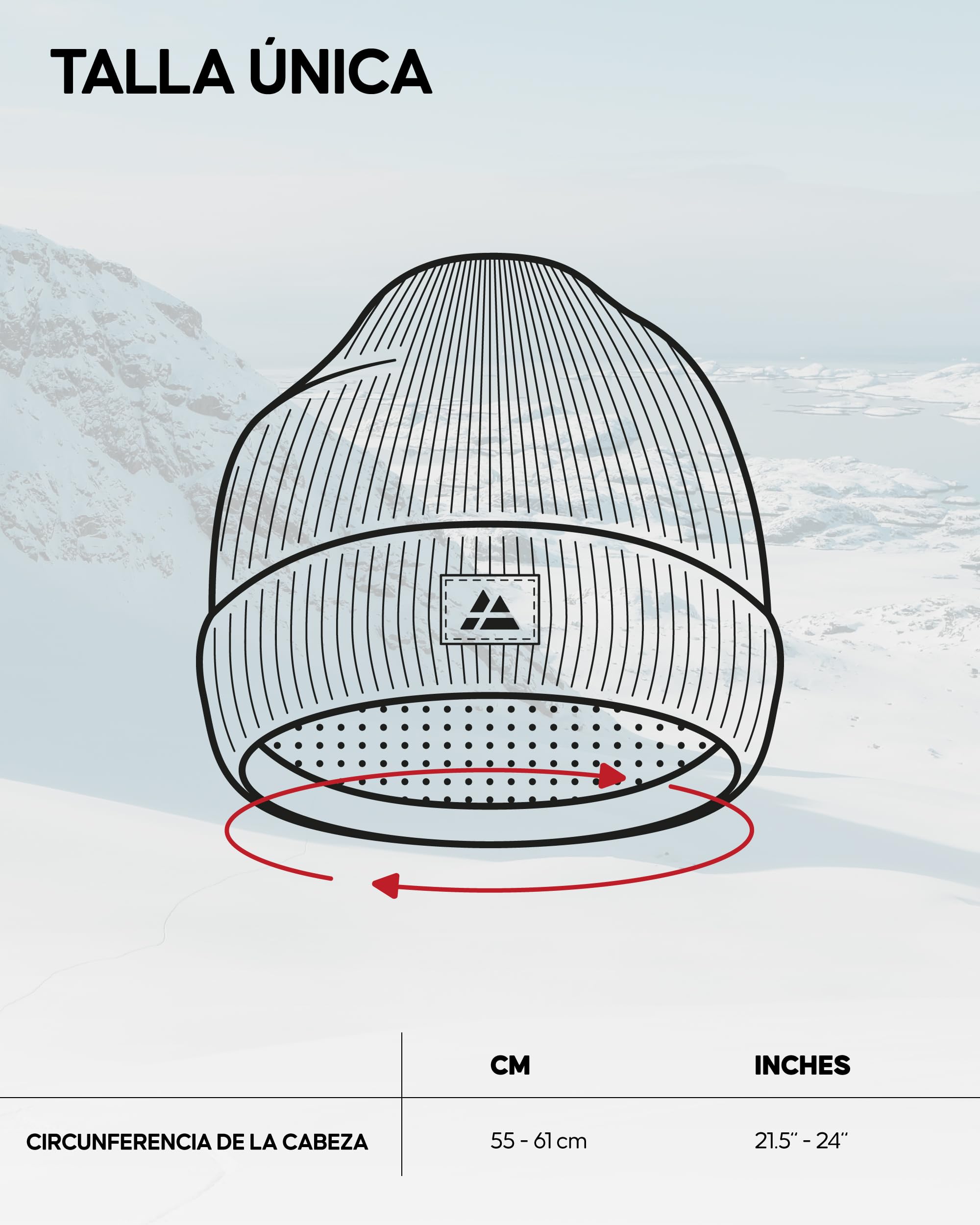 DANISH ENDURANCE Gorro Invierno Hombre y Mujer con Forro Polar, Unisex, Materiales Reciclados - Gorras de Hombre Invierno, Gorro Invierno Mujer. Gorro Hombre