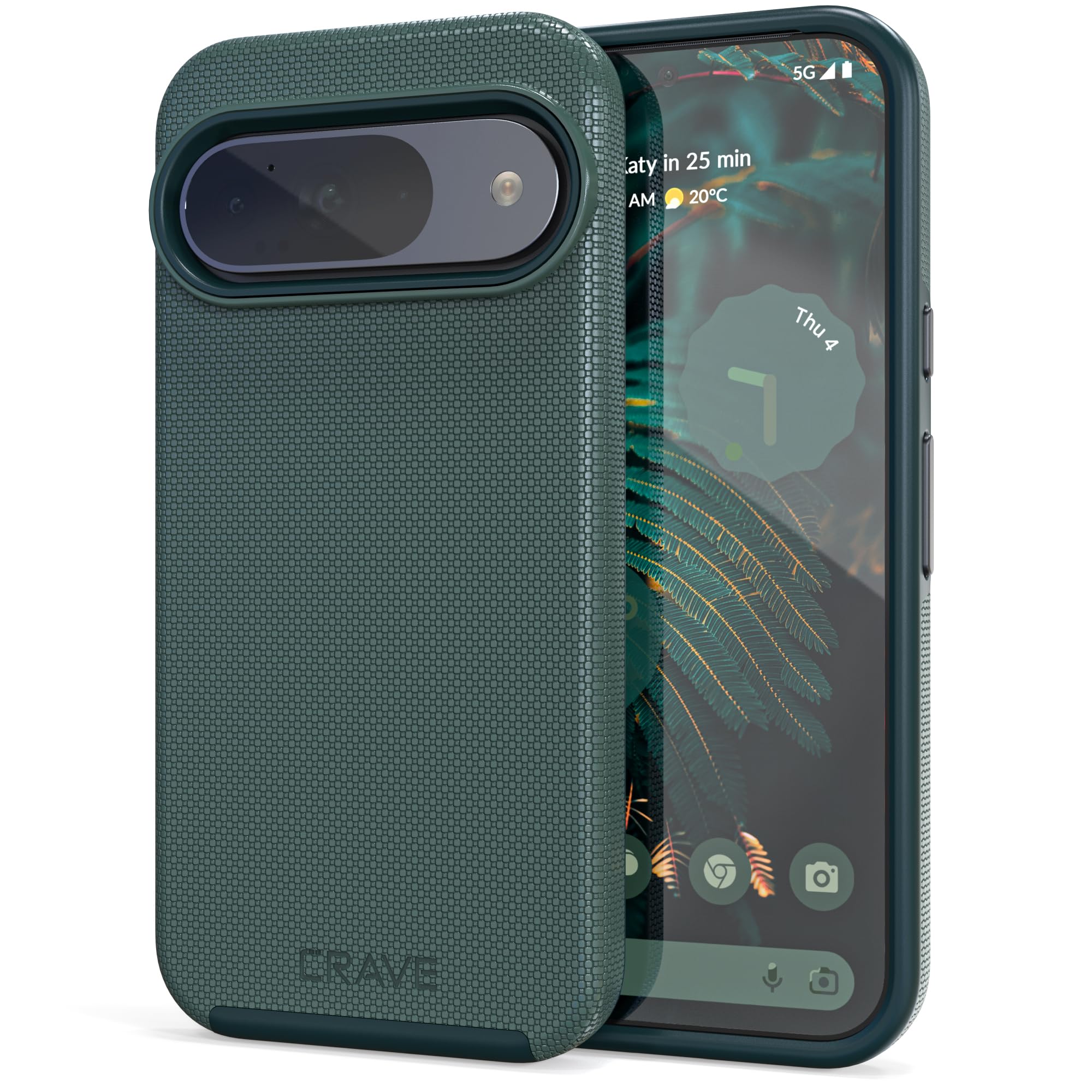 Crave Dual Guard for Google Pixel 9 Case and Pixel 9 Pro Case, Shockproof Protection Dual Layer Case for Google Pixel 9 and Pixel 9 Pro - Forest Green