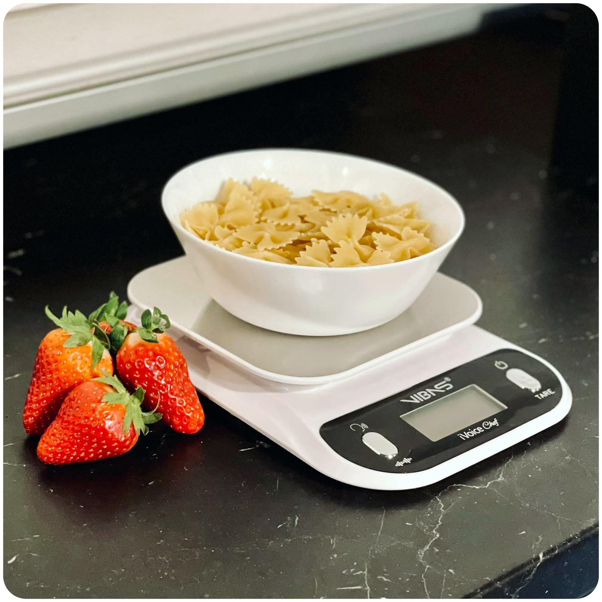 Bilancia da Cucina Parlante VIBAS iVoice Chef con Ciotola, 5 Lingue, Portata 10 kg