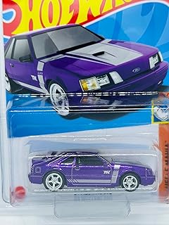 Hot Wheels 2022 - '84 Mustang SVO - Super Treasure Hunt - Purple - Muscle Mania - in Protector