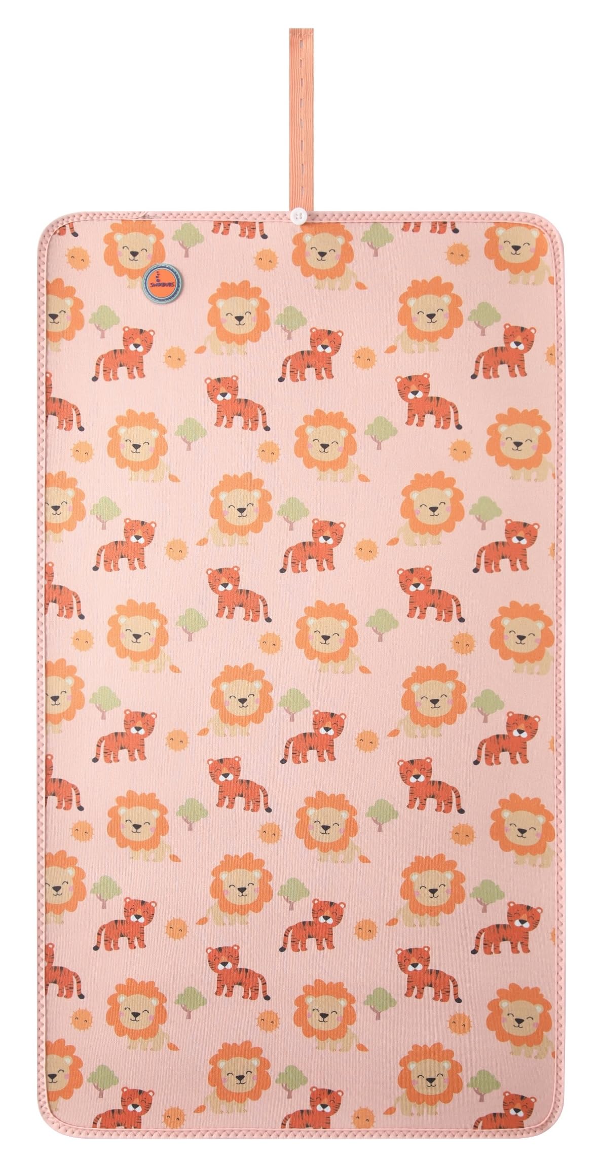Swimbubs Baby Swim Changing Mat – Non-Slip Neoprene Roll-Up Mat for Babies and Toddlers, Keeps Baby Warm and Dry After Swimming (Orange Lion)