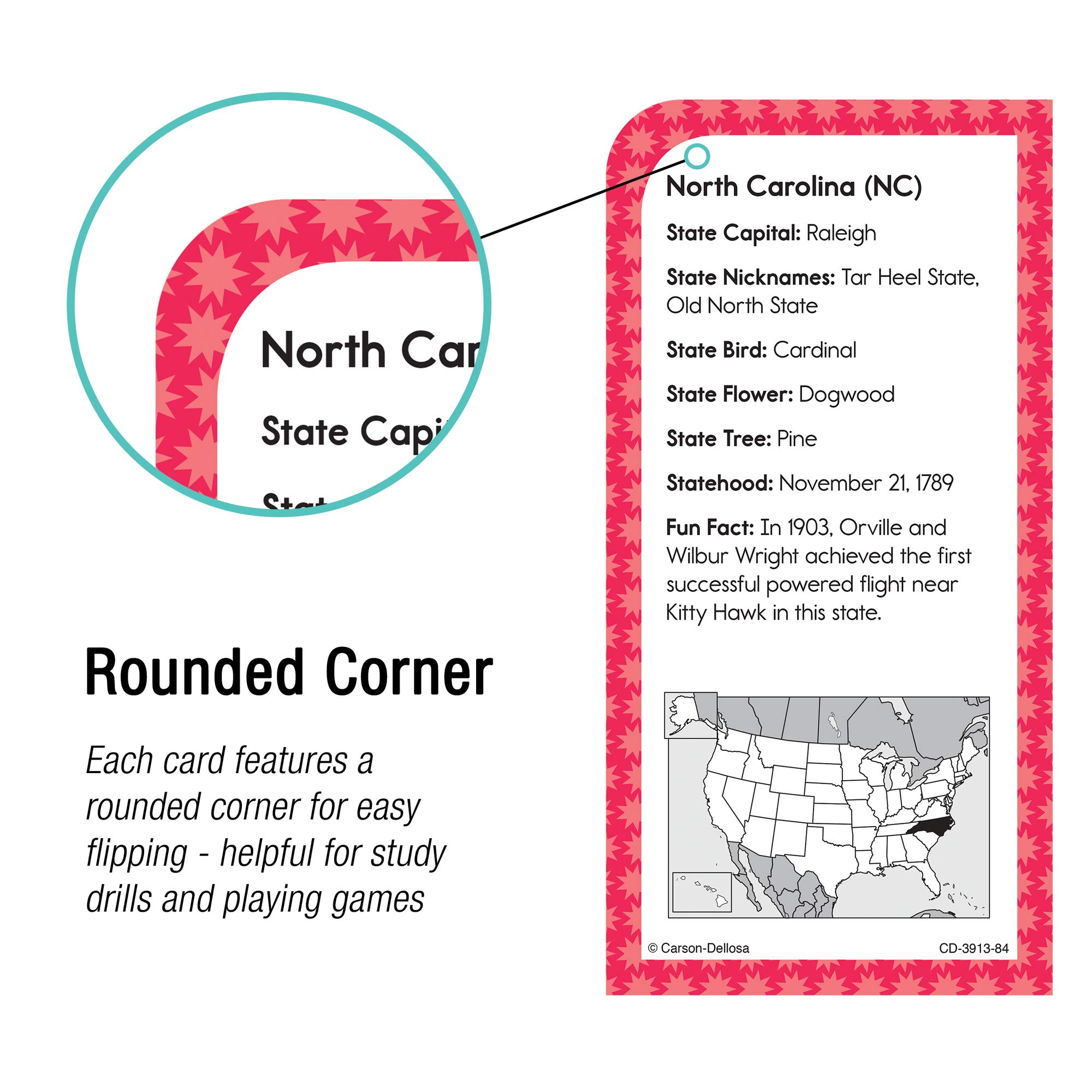 Buy Carson Dellosa States and Capitals Flash Cards for Kids Ages 8