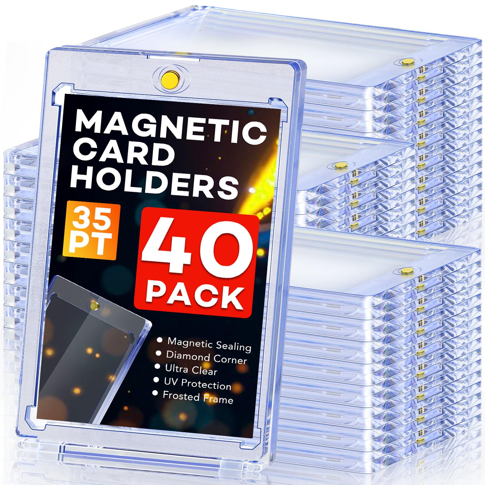 Amazon.com: 40ct Magnetic Card Holders, 35pt One Touch Card Holder