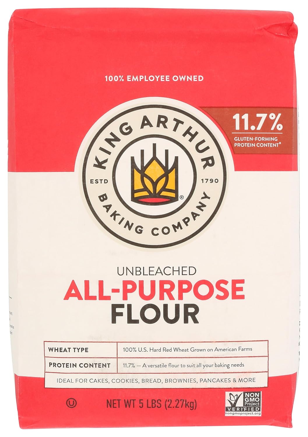 King Arthur All-Purpose Unbleached Flour, 5 lb - Non-GMO Premium Baking Flour for Bread, Cakes, Cookies & More