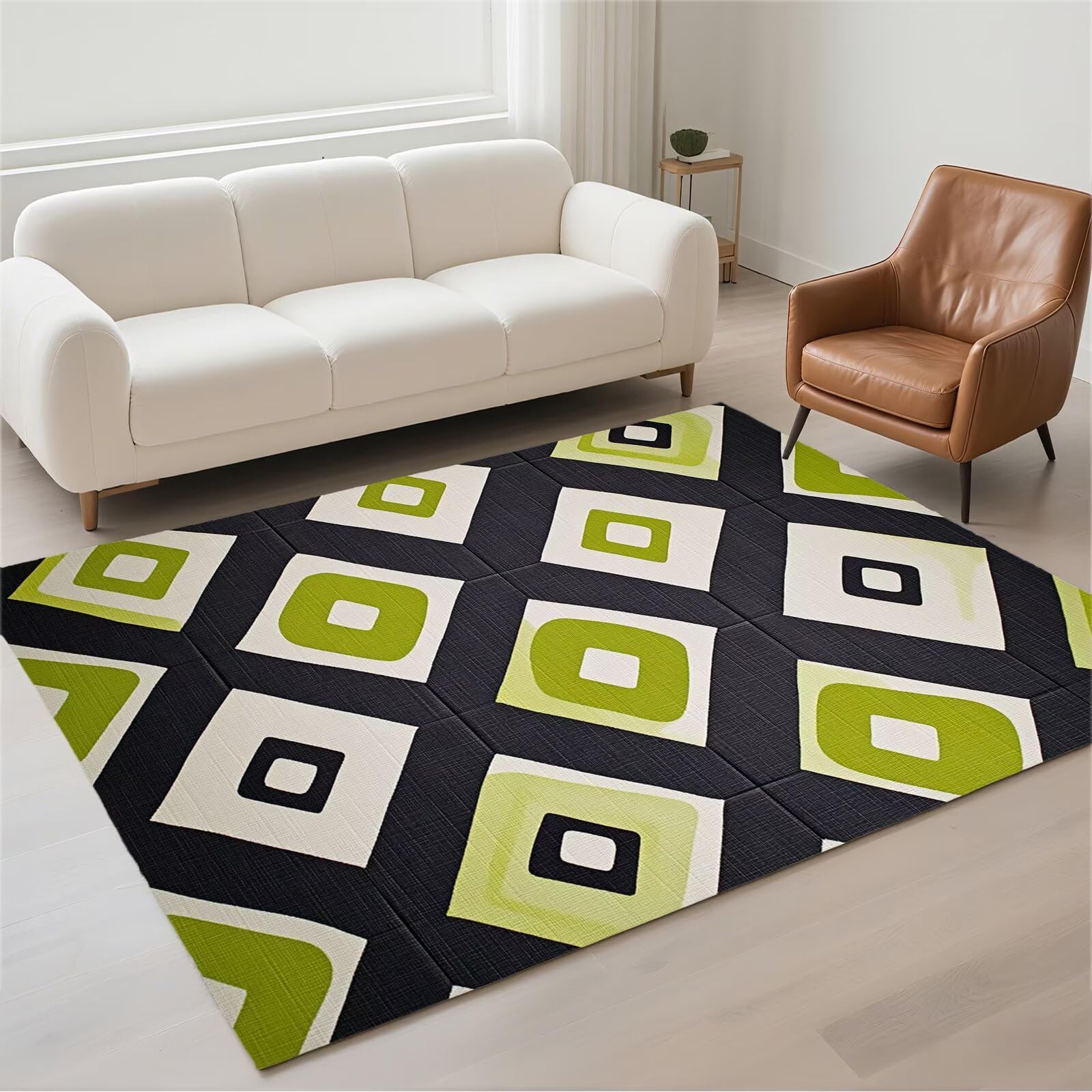 Tapis de cuisine imperméable et lavable 120x180 grand format gris moderne