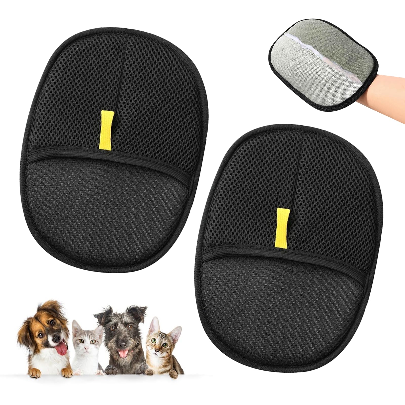 2 Pièces Gants d'épilation d'animaux, Gants d'épilation électrostatiques, Brosse Anti Poils Animaux, Gant pour enlever Les Poil de Chat, pour Le Nettoyage, L'épilation Et La Beauté