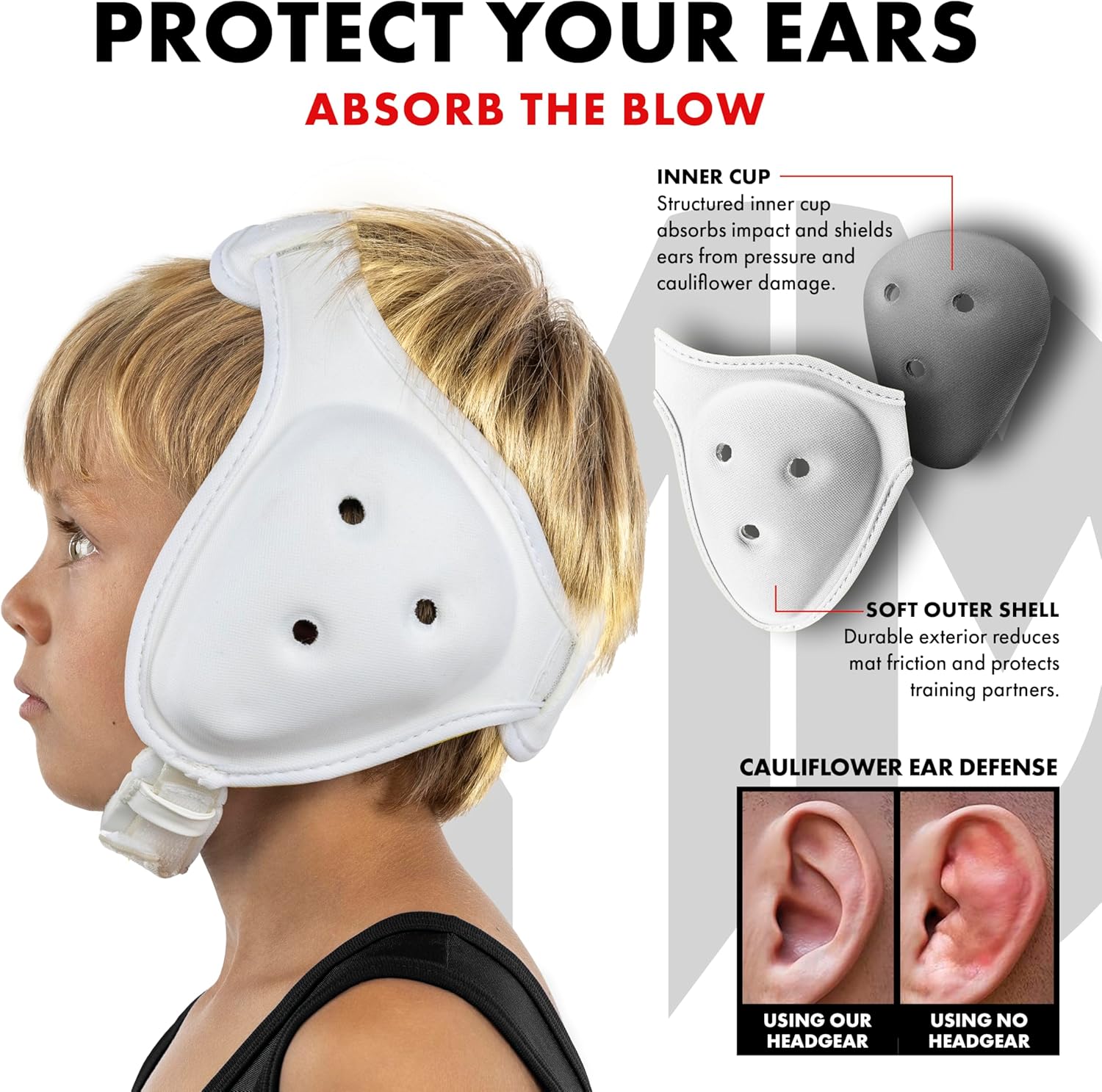 Matman Dynasty Youth Wrestling Headgear – Kids Soft & Comfortable Protective Ear Guards for Wrestling, BJJ & MMA