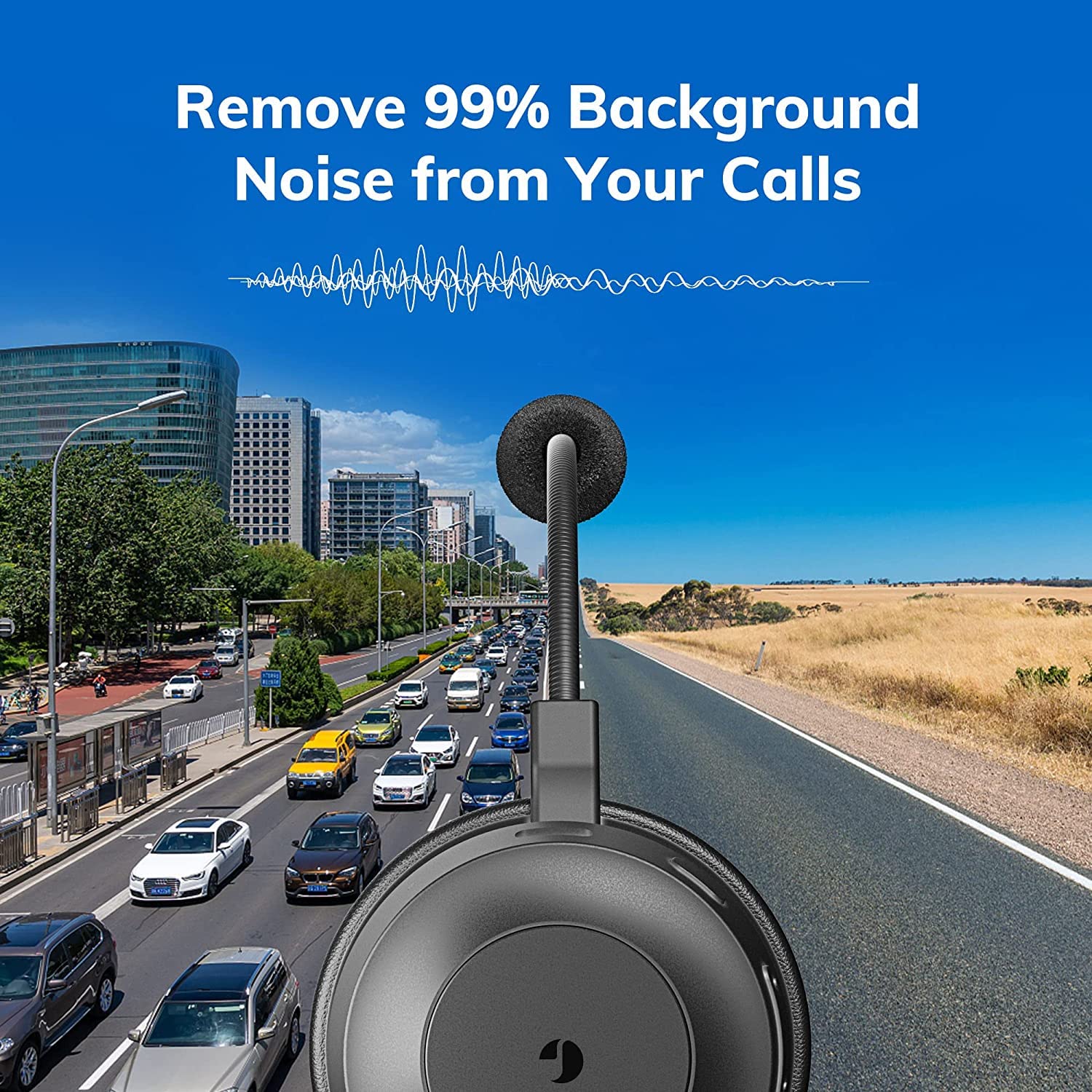 Trucker Bluetooth Headset with Noise Cancelling - Dettaglio