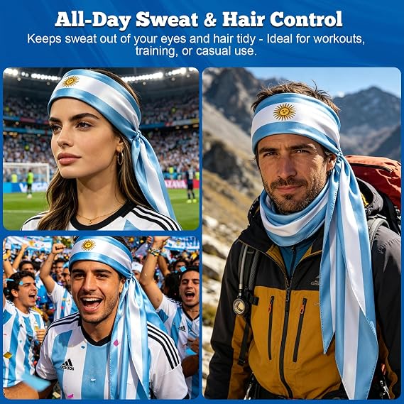 National Flags Non-Slip Sports Headband Sweatband for Men Women, Ideal for Soccer, Sports Events, Running, Yoga, Fitness