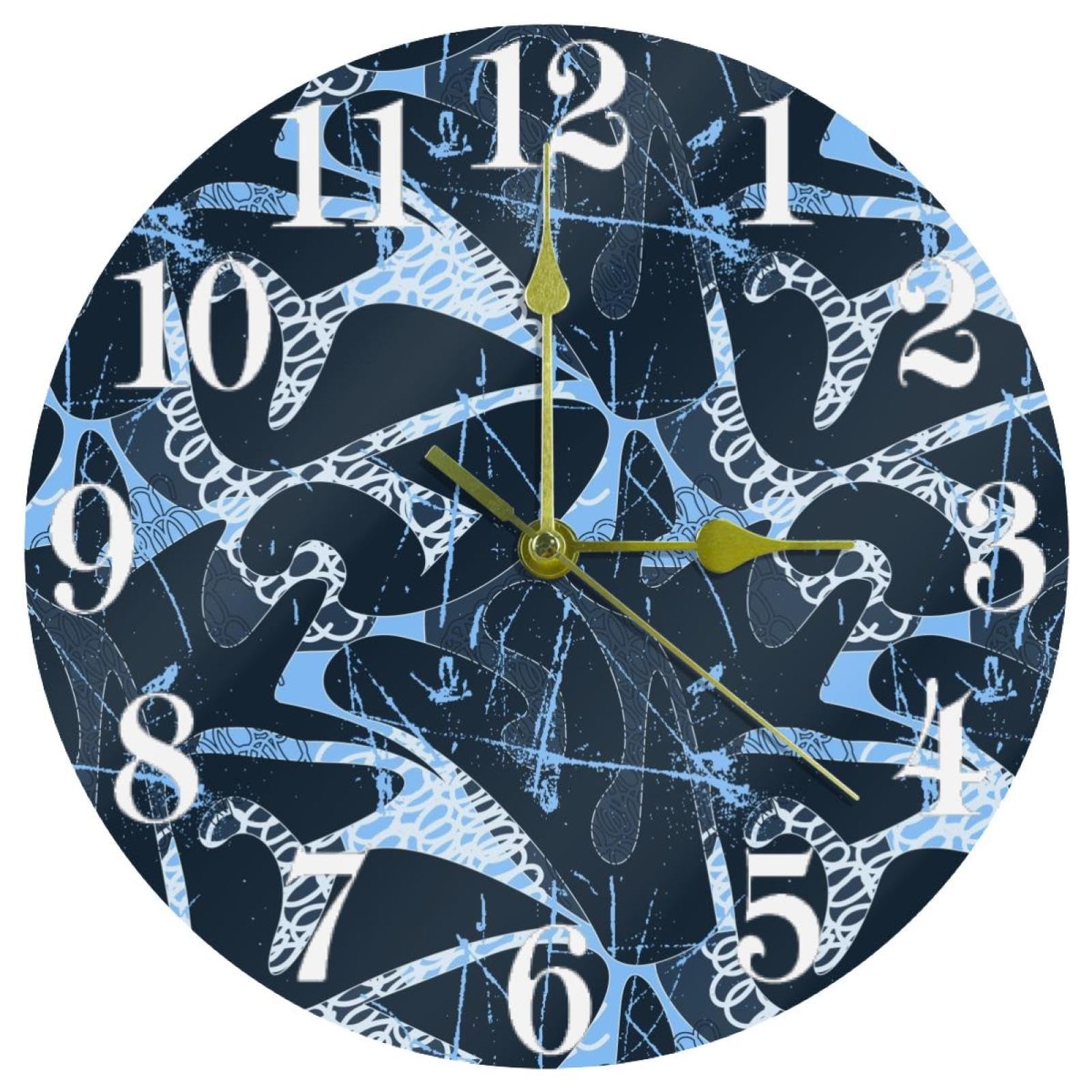 Horloge murale vague silencieuse sans tic-tac pour bureau et chambre