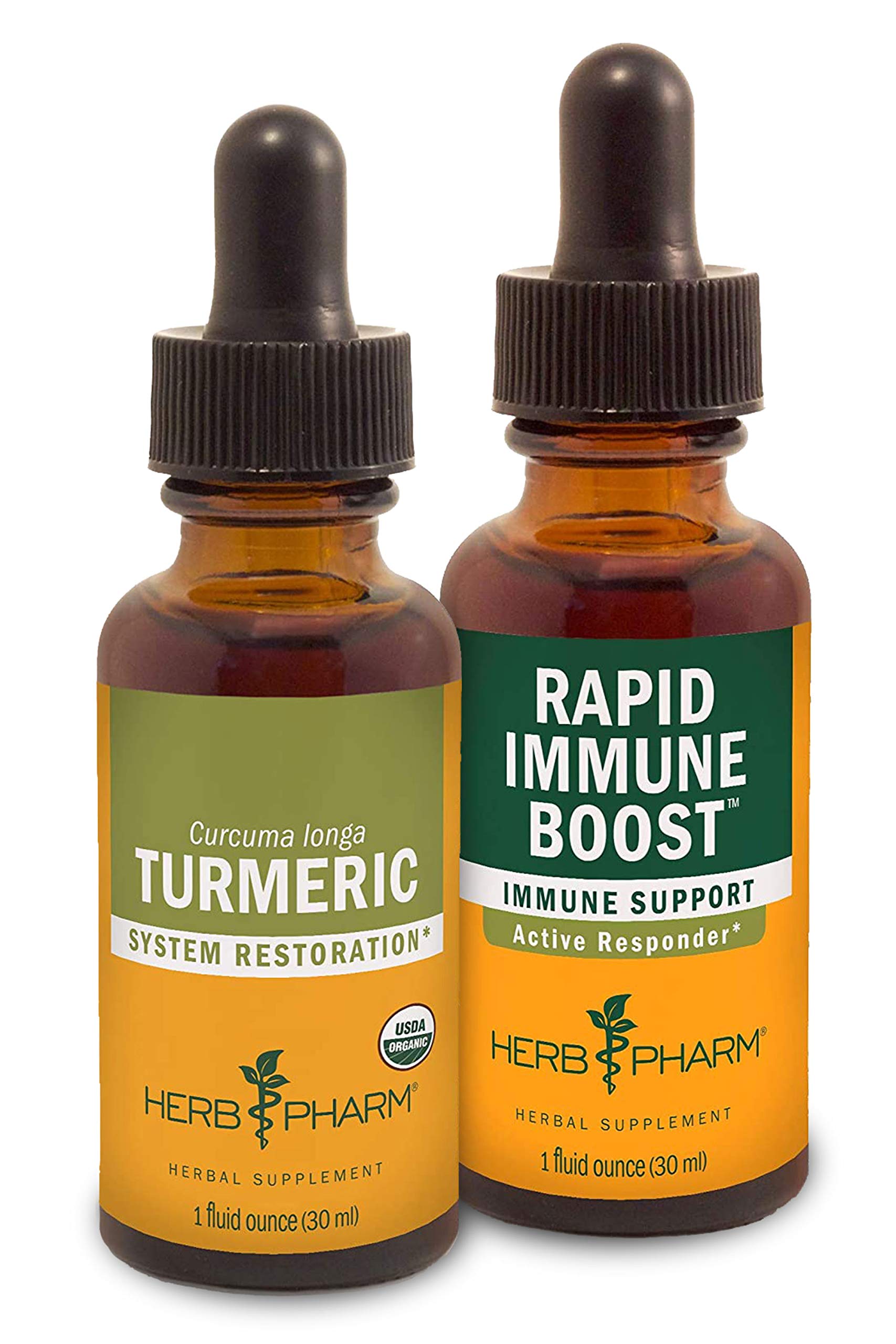 Herb Pharm Certified Organic Turmeric Root Liquid Extract for Musculoskeletal System Support - 1 Ounce Rapid Immune Boost Liquid Herbal Formula for Active Immun
