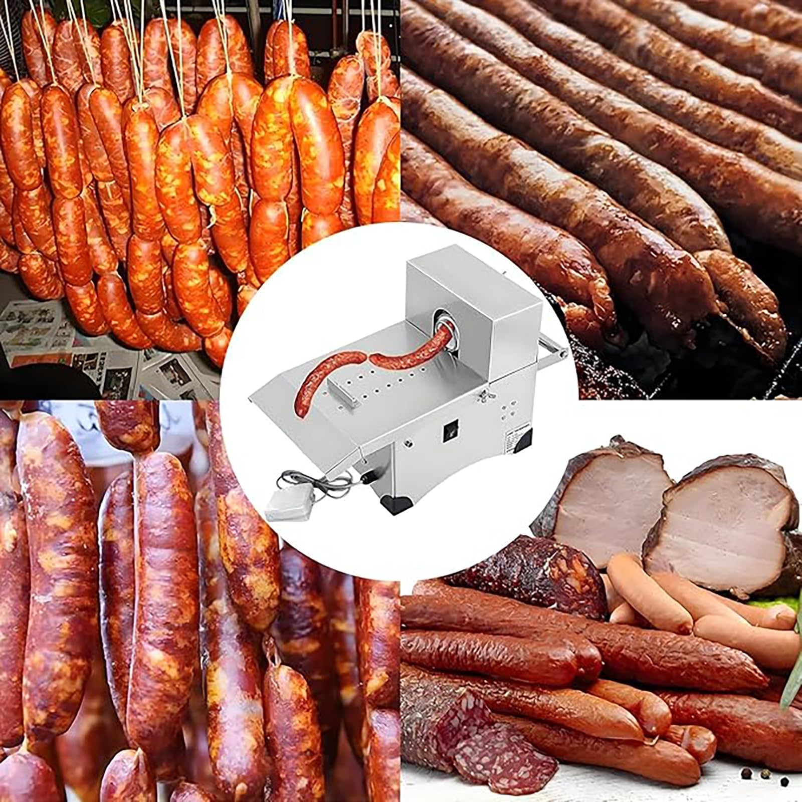 Macchina automatica per linker per salsicce per involucri da 50 mm, ideale per macellerie, supermercati, piccole imprese e produzione alimentare professionale