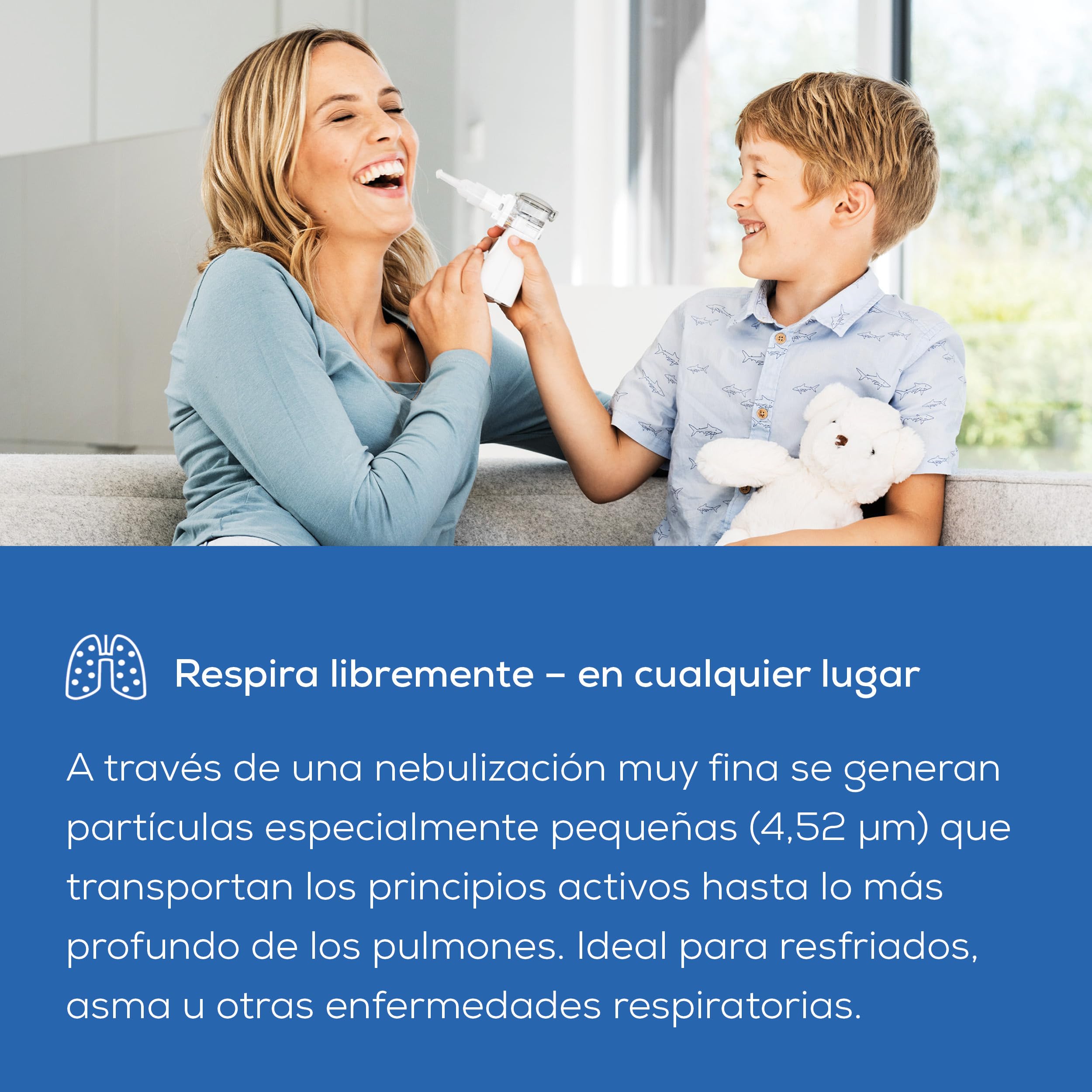 Beurer IH 57 Nebulizador con diafragma oscilante y tecnología de aerosol, inhalador portátil con batería recargable, para resfriados, asma y otras enfermedades respiratorias
