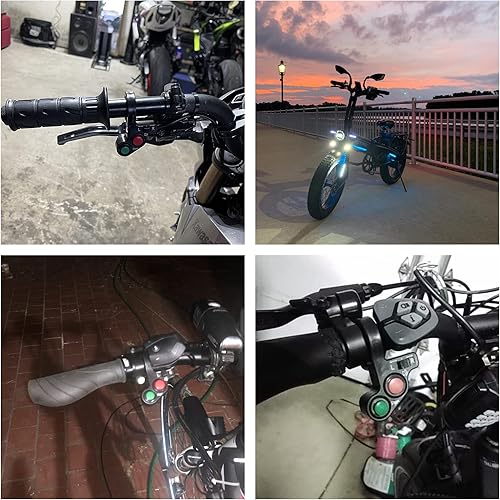 Miniatura 2 de Kit universal de señal de giro para ATV UTV SXS con bocina, kit legal para calle, interruptor de pulgar en el manillar con luces LED, relé