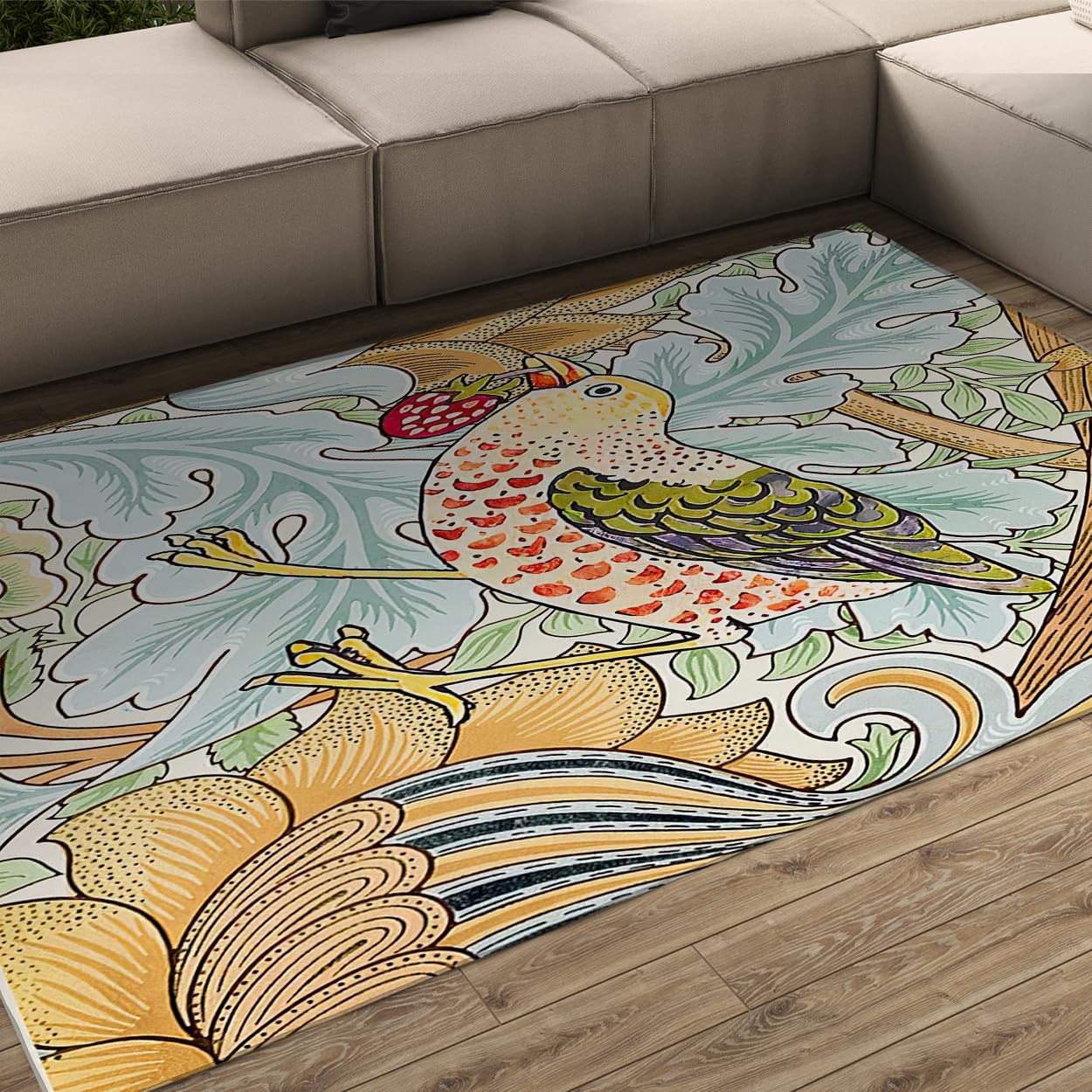 Tapis William Morris 160x200cm floral style Mid Century Modern pour salon