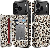 Vista 202 de LETO para iPhone 15 Pro Funda tipo cartera - Tapa tipo folio con patada - Diseños de moda - Tarjetero - Funda protectora para mujeres y niñas - 6.1