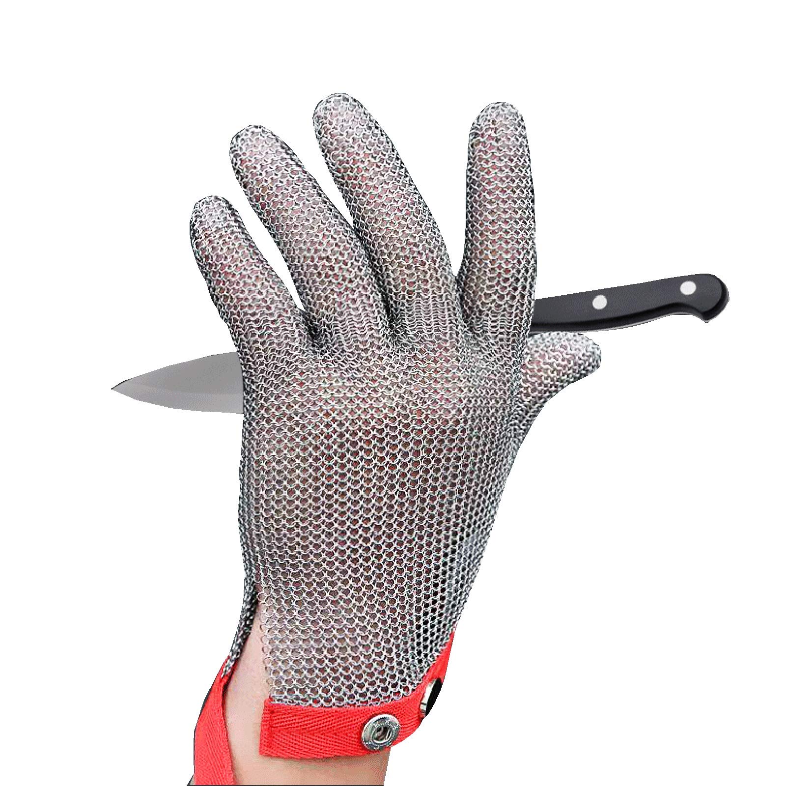Guantes Anticorte Guantes Resistentes al Corte de Acero Inoxidable de Alta Resistencia, Guantes cómodos de Trabajo de Seguridad Antideslizantes Suaves, XX, XS, S, M, L, XL (Size : Large)