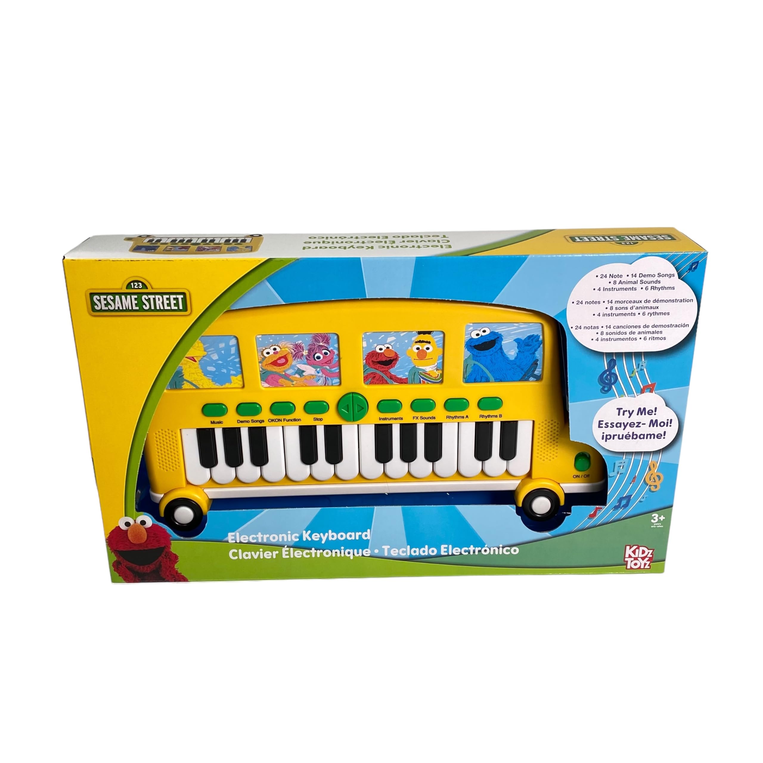 Sesame Street Bus Electronic Keyboard - Learn to Play Piano Music Education for Kids and Preschoolers Ages 3+