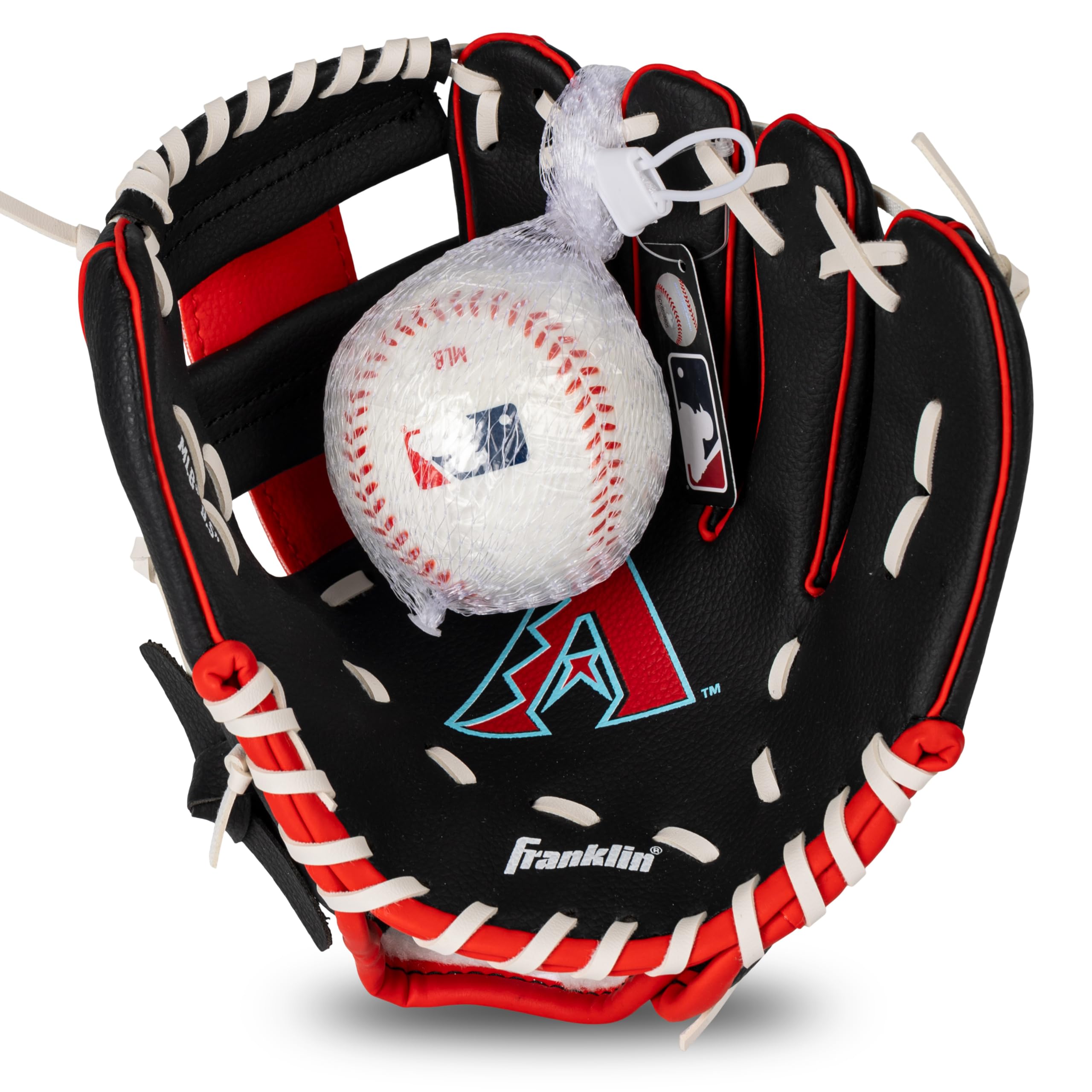 Franklin SportsMLB Youth Teeball Glove and Ball Set - Kids Baseball and Teeball Glove and Ball - Perfect First Kids Glove - 9.5"