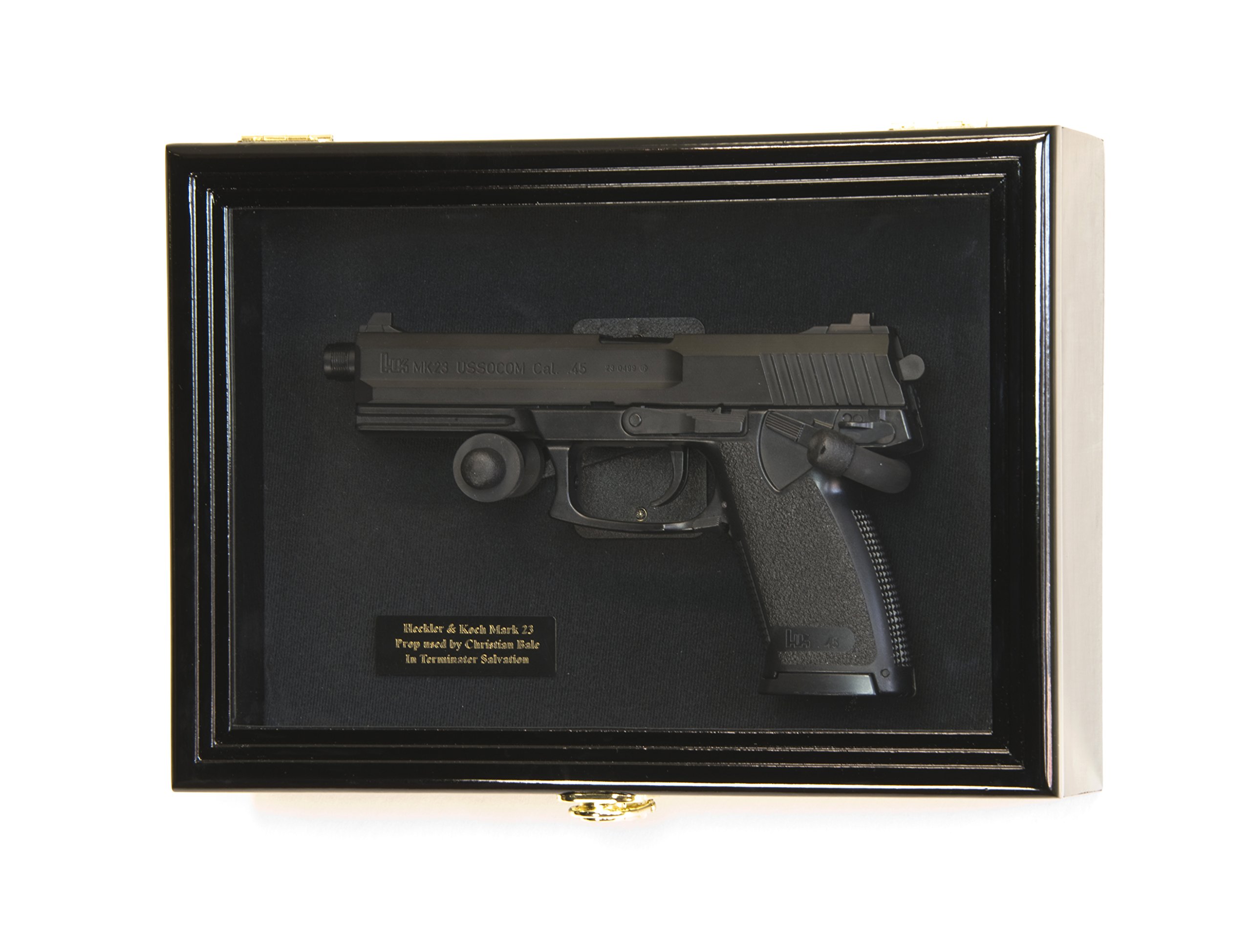 Buy Single Pistol Display Case Wall Solid Hardwood (Black