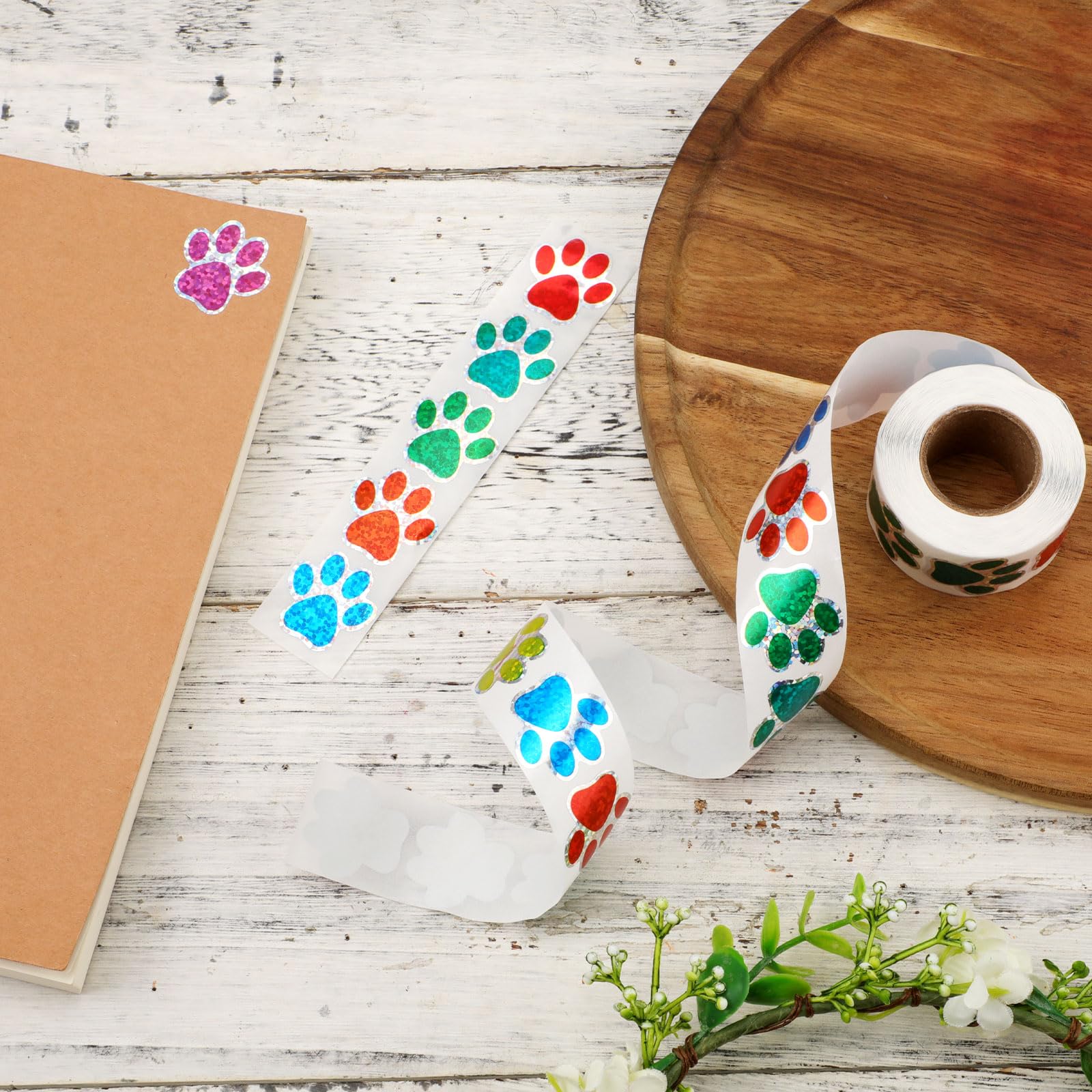 Decalcomanie a forma di impronta di zampa di cane, grande, lucida, per pareti, auto, tolette per cani, aree di gioco, confezione da 6 Pink