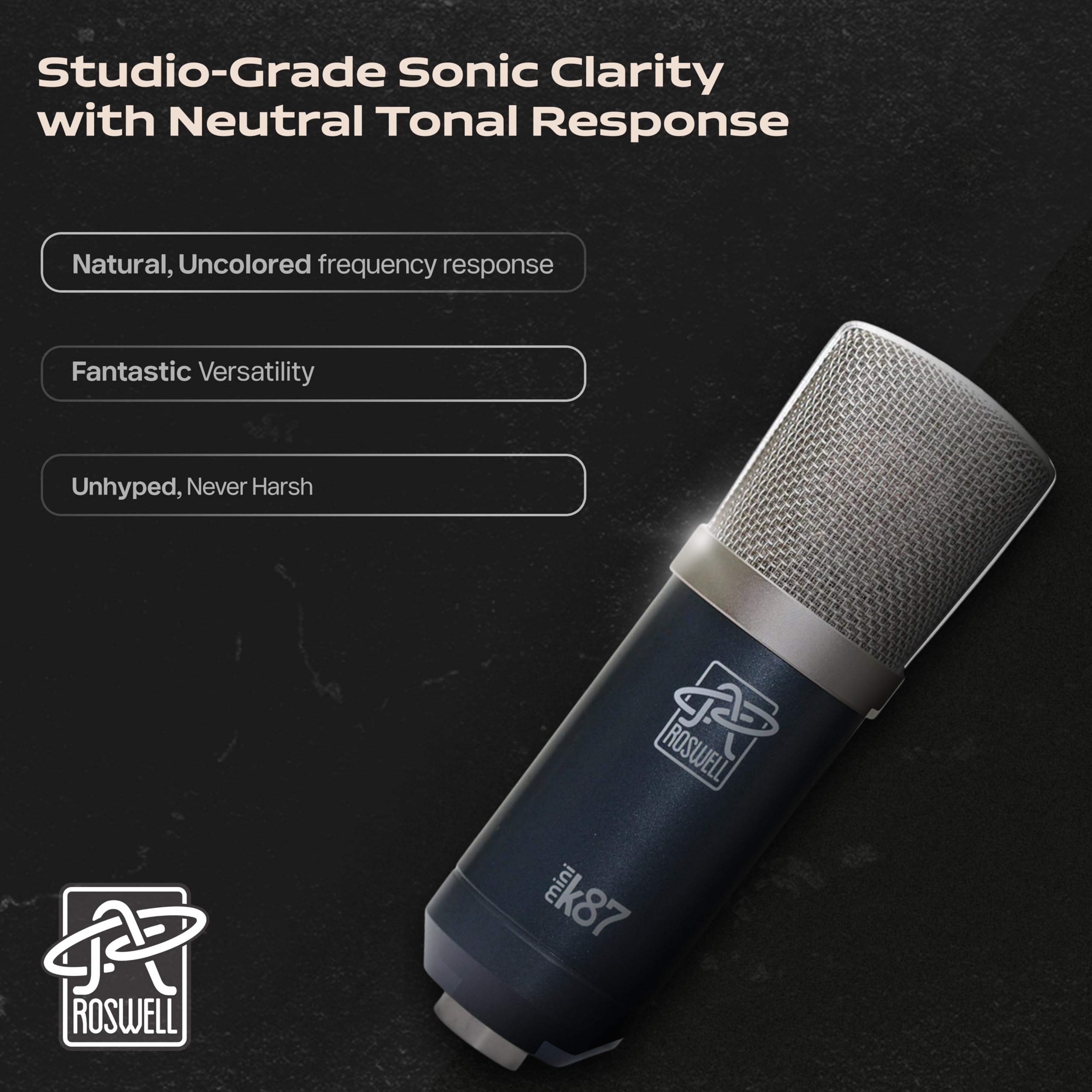 Amazon.com: Roswell Pro Audio Mini K87 34mm XLR Ultra Thin