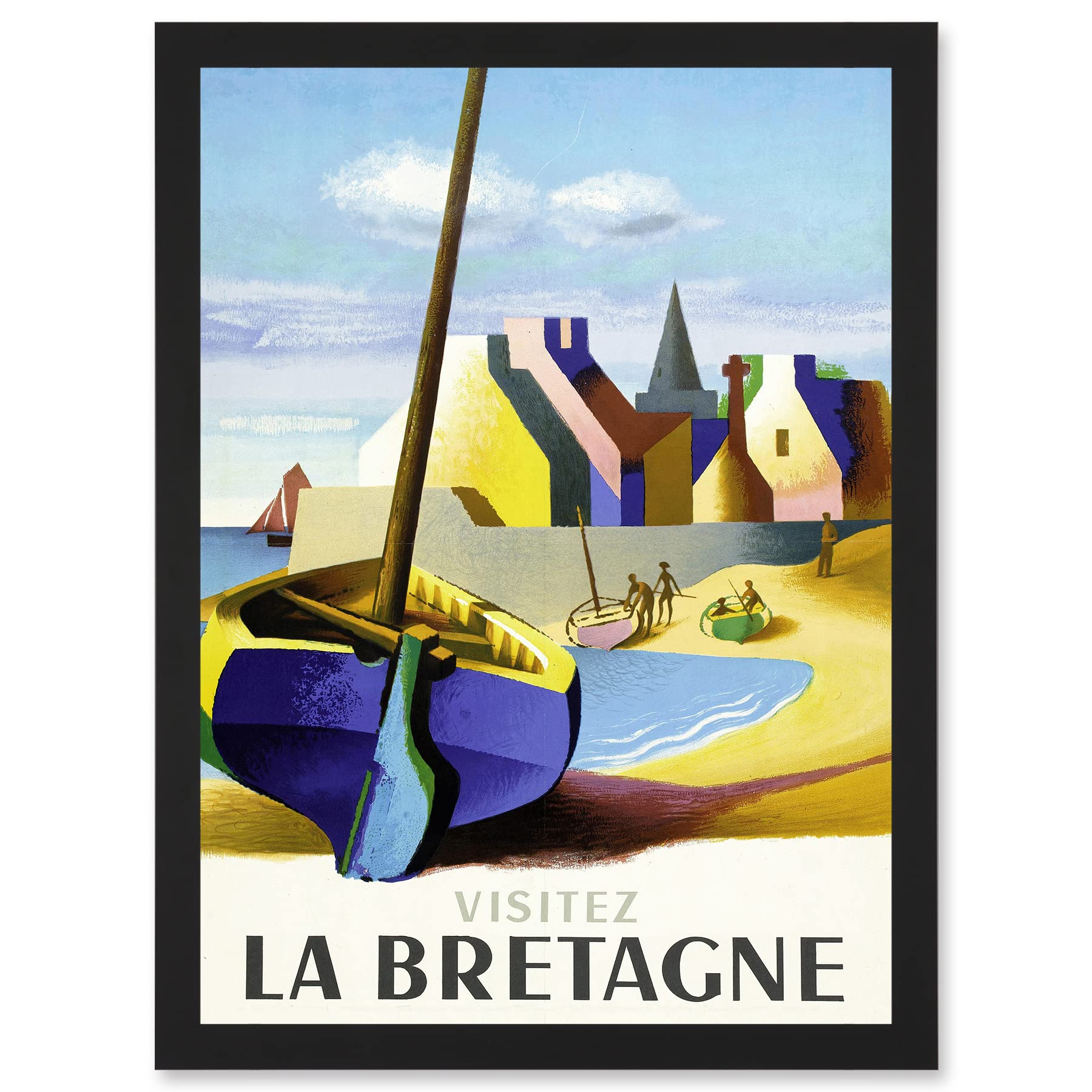 Artery8 Nathan Visit Brittany Bretagne Railway Travel Advert France Artwork Framed Wall Art Print A4