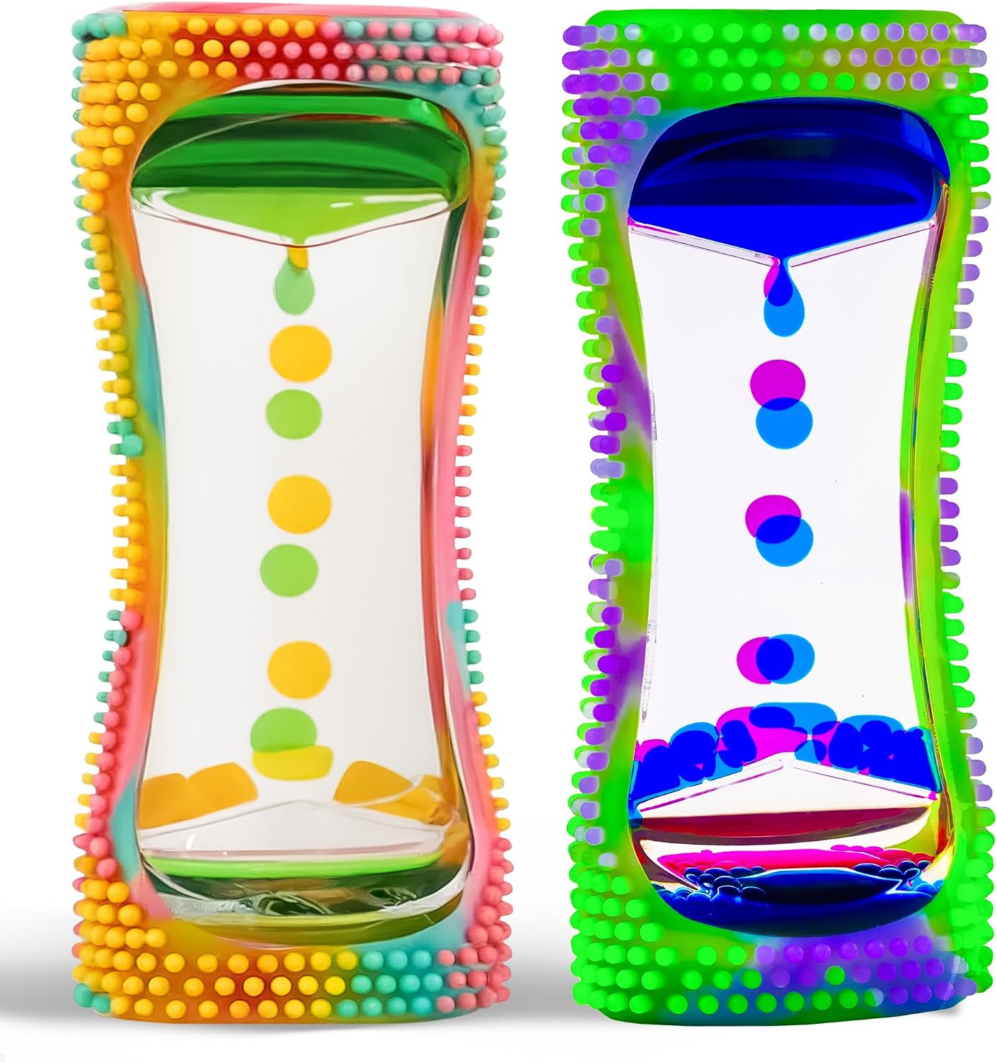 BUNMO Bundles Motion Fun - Liquid Motion Bubbler Rainbow & Glow in the Dark - Sensory Toy for Kids & Adults - Stimulating Visual Sensory Experience - Colorful Bubble Fidget Timer for Desk & Travel