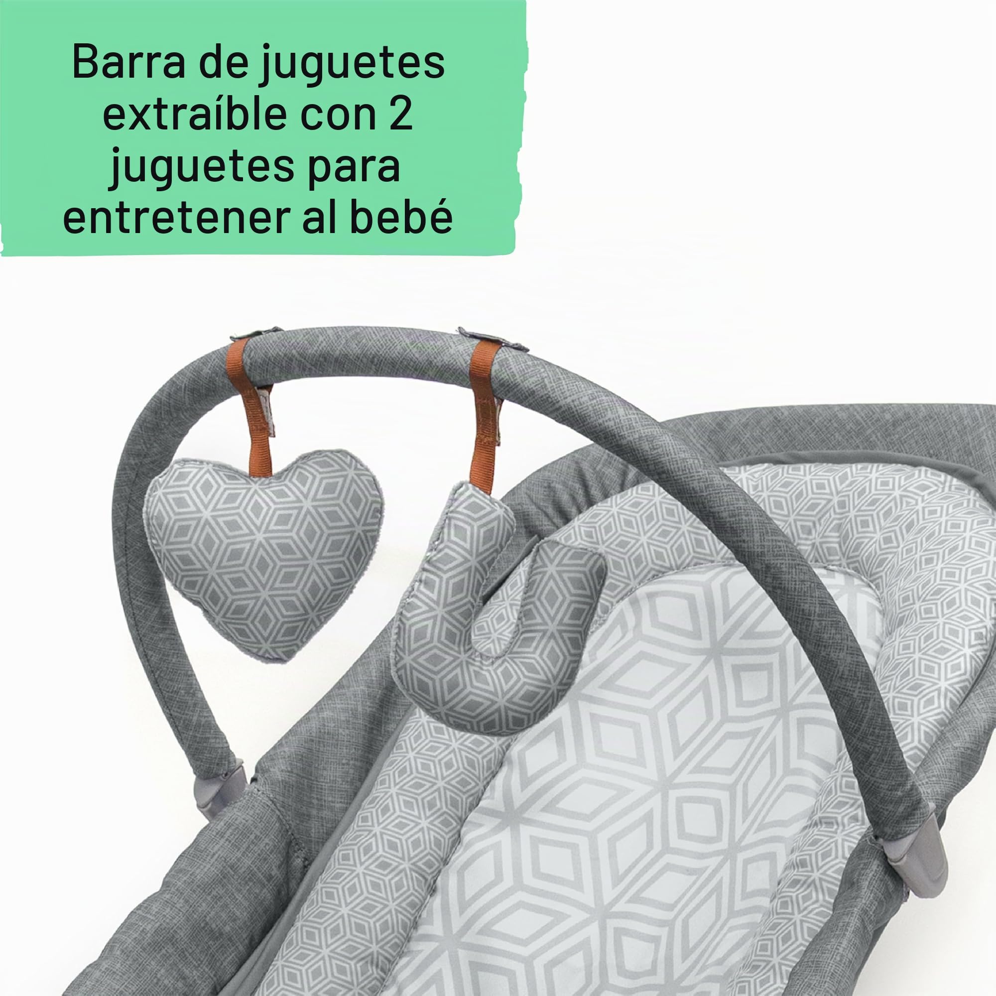 Summer Dúo de hamaca y mecedora 2 en 1, práctica mecedora y hamaca portátil para bebés con juguetes blanditos y vibraciones relajantes