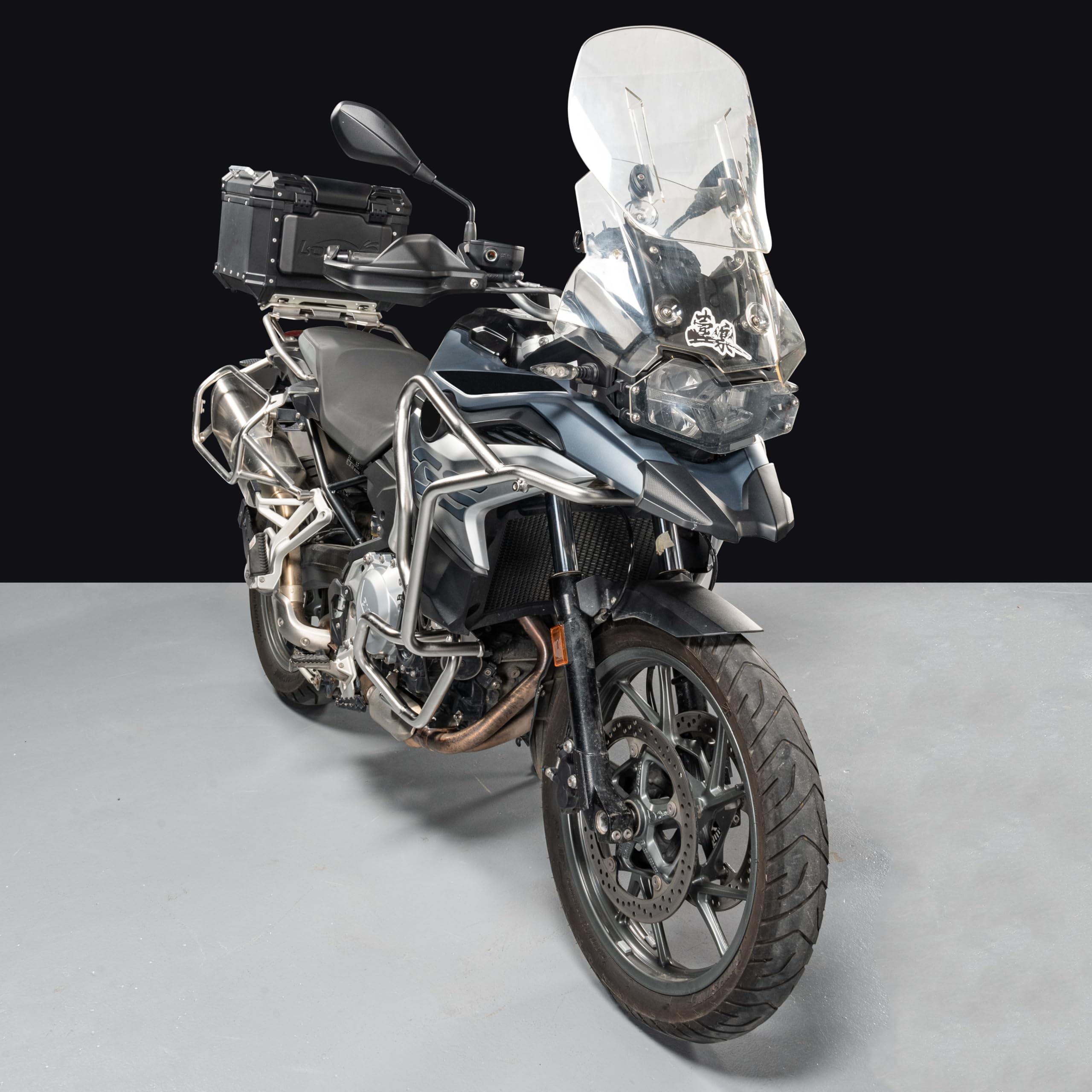 Motorrad Sturzbügel Motorschutz für F750GS F850GS 2018-2023 F800GS 2024 2025 F 750 800 850 GS Sturzschutz Stoßfänger Seitenrahmen Fallschutz (Schwarz – Oben)