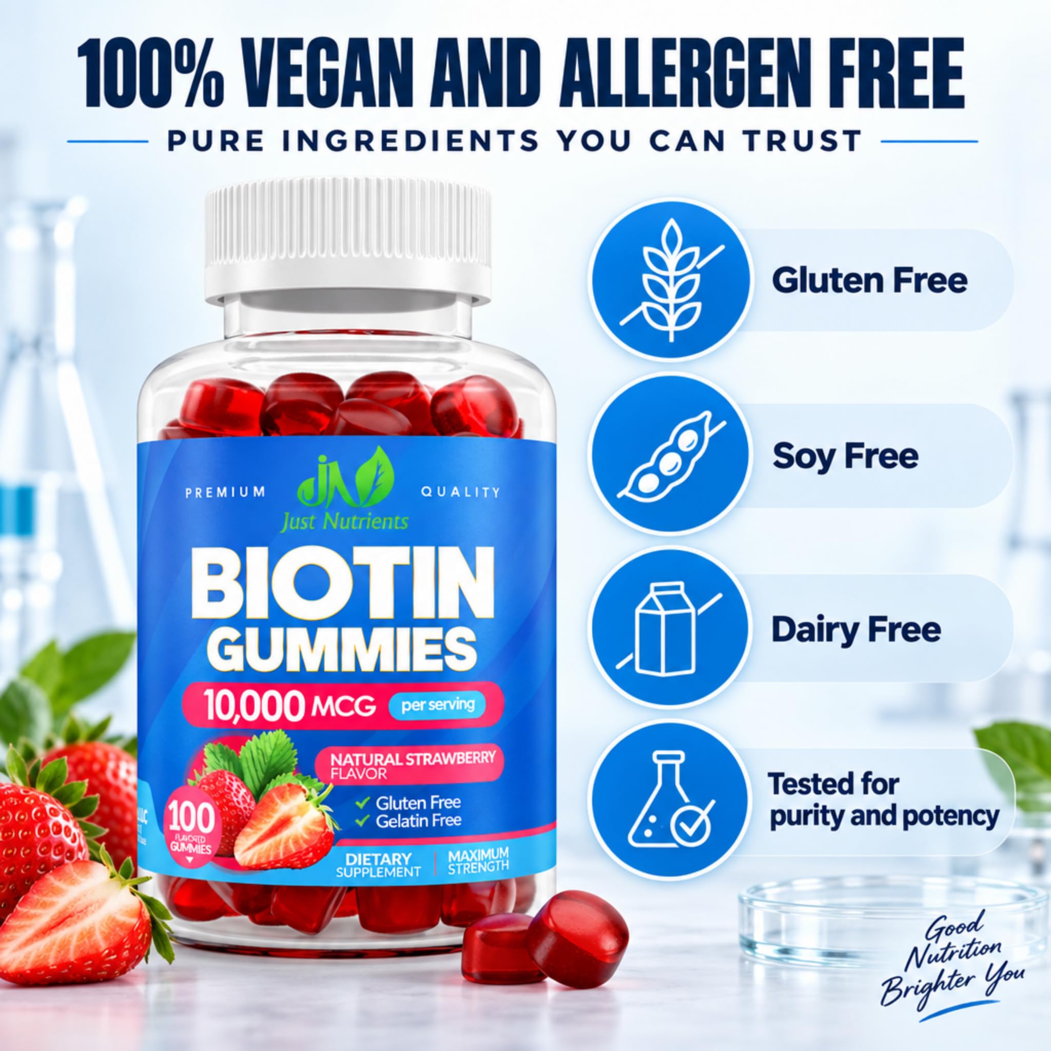 Biotin 10,000mcg Gummies for Hair Growth, Skin & Nails (100 Count) — Amazon image 6