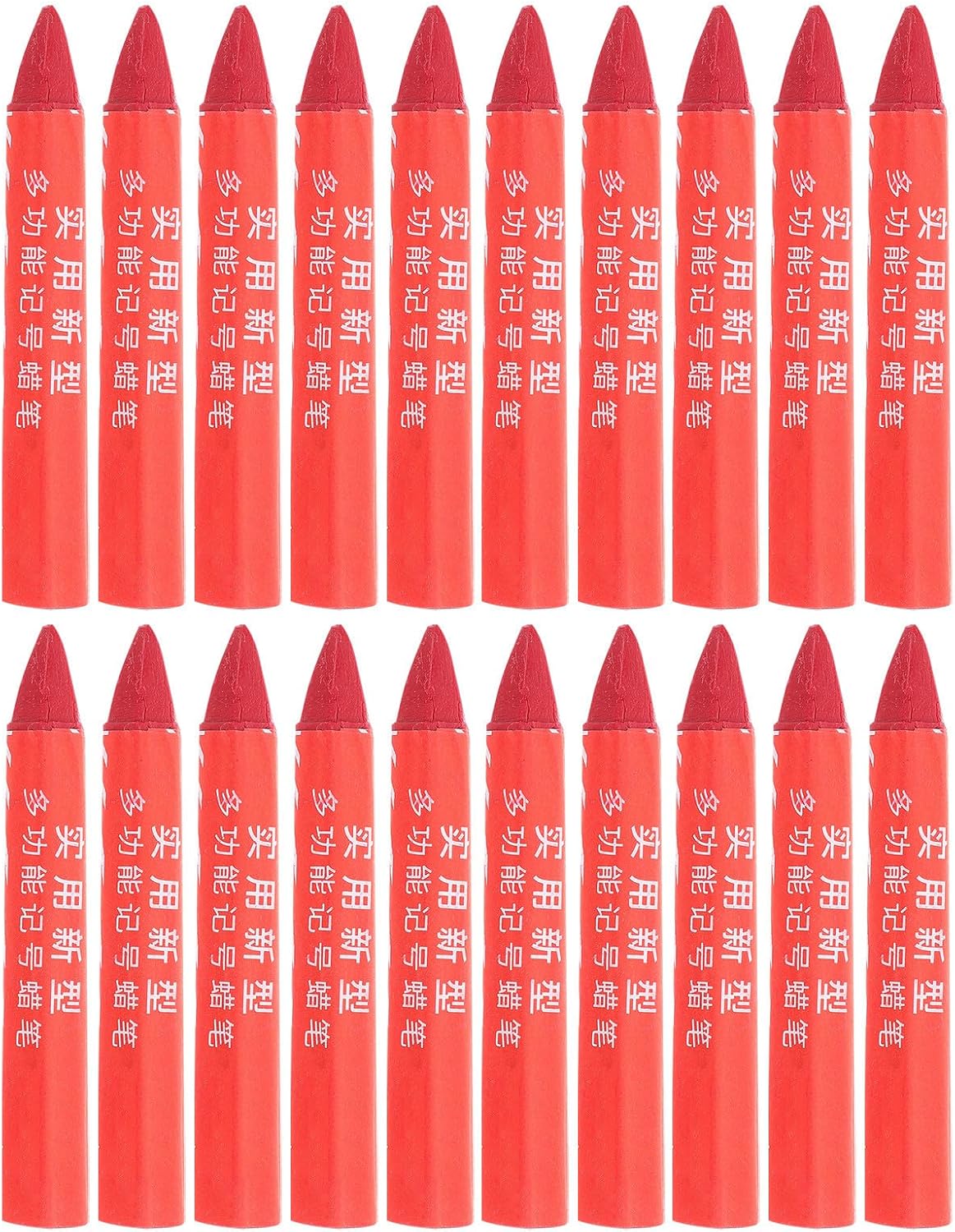 Holibanna 20pcs Wax Tire Marker Crayons for Automotive Use, Red Color Wax Material with High Contrast Visibility, Compact and Portable Design for Tire and Wheel Marking in Garages and Field