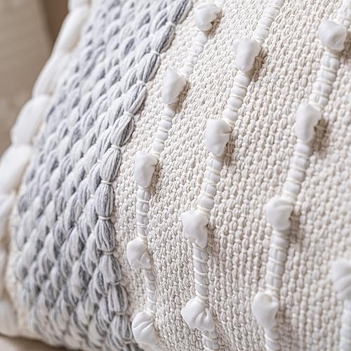 Miniatura 7 de BlissBlush Funda de almohada lumbar decorativa gris de 14 x 36 pulgadas, almohada larga bohemia para cama, funda de almohada lumbar, cojín lumbar