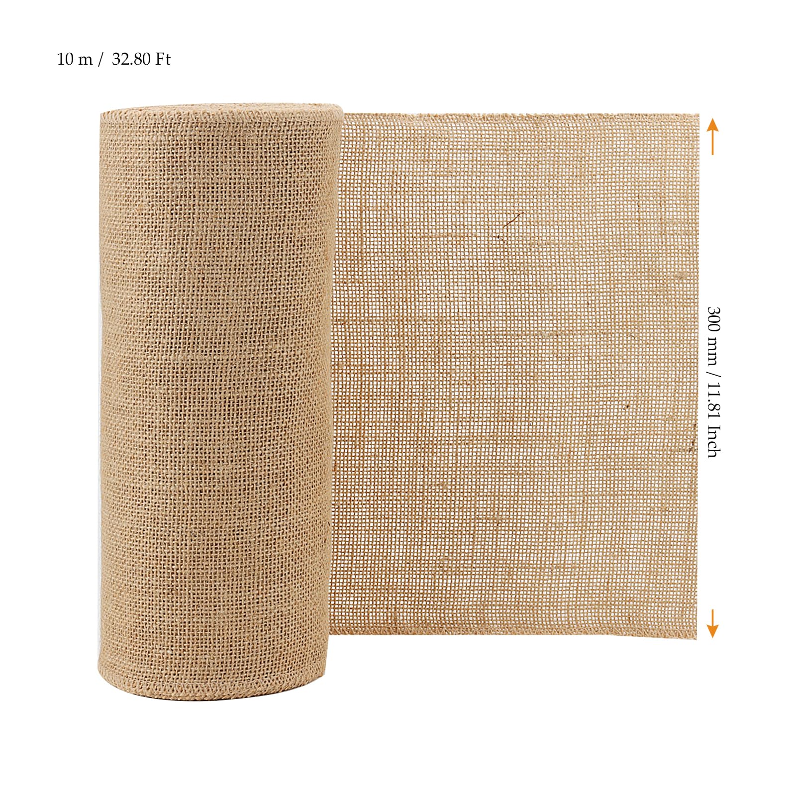 MUKCHAP 2 Rolls 30cm x 10m Jute Hessian Roll, Natural Burlap Table Runner Roll, Jute Fabric Cloth for Arts Crafts - Image 2