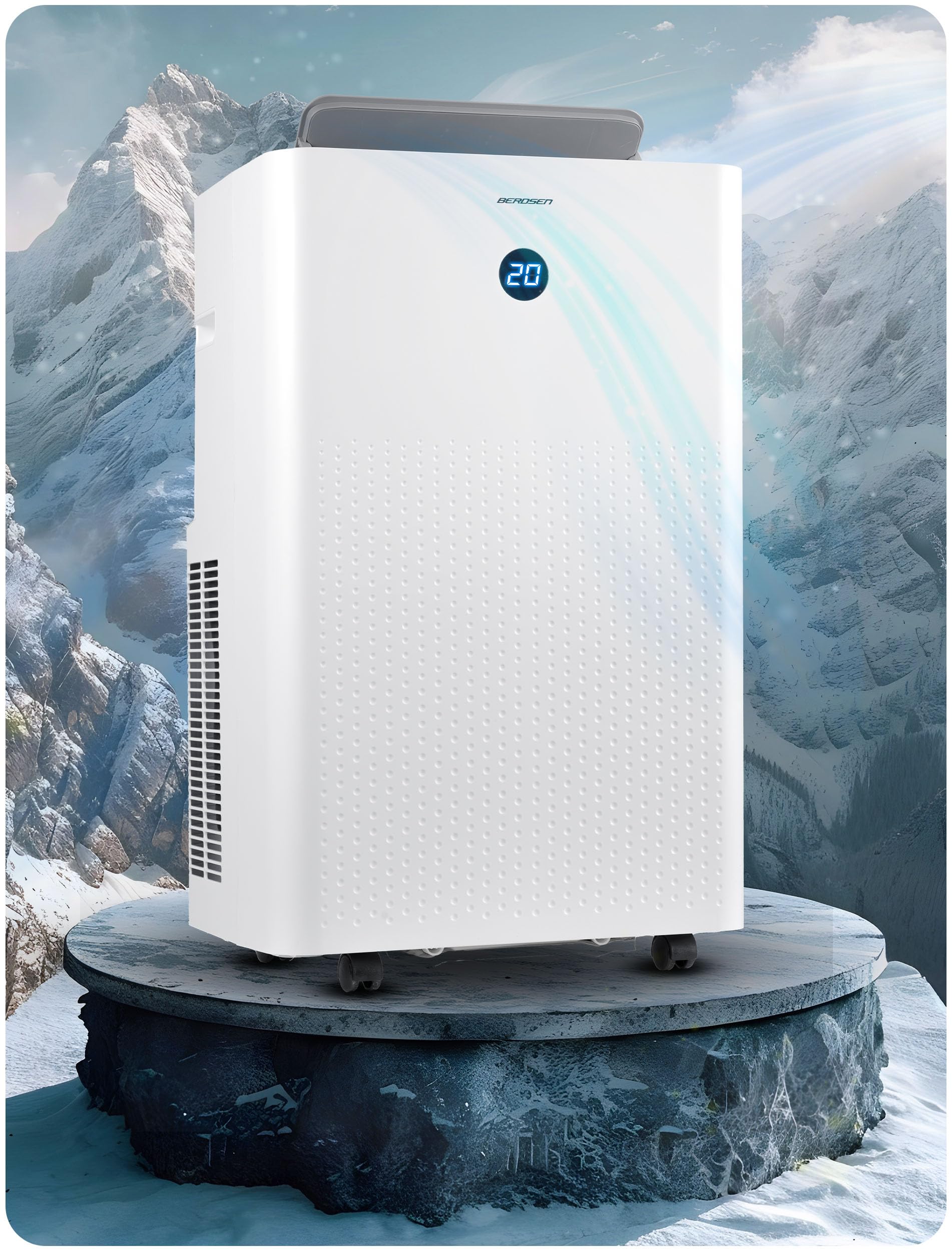 Berdsen Klimatyzator Przenośny 5w1-14000 BTU - Chłodzenie Ogrzewanie Osuszanie Wentylacja Tryb Snu - Aplikacja Tuya Smart - Energooszczędny