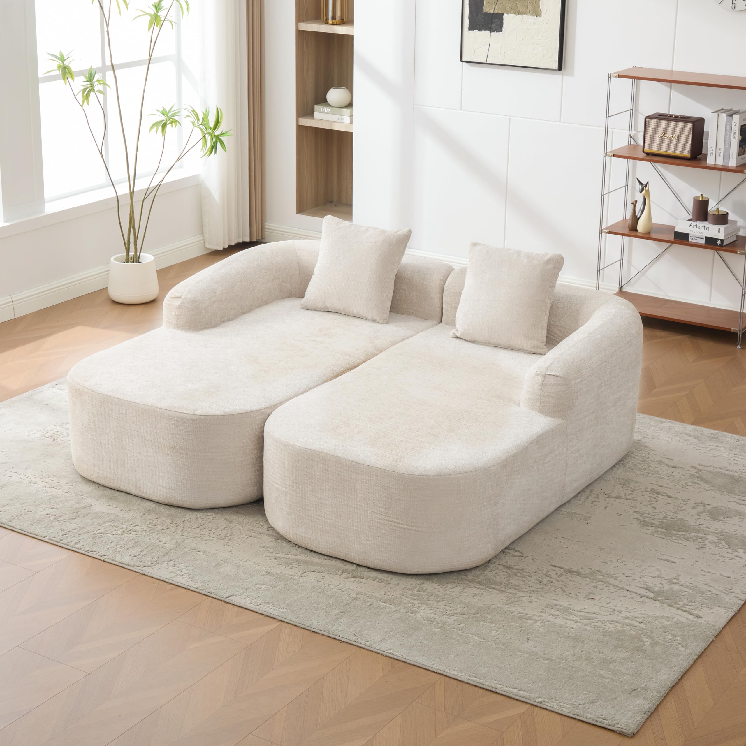 Generisch Sofá modular de chenilla de compresión, color beige, suave para el hogar