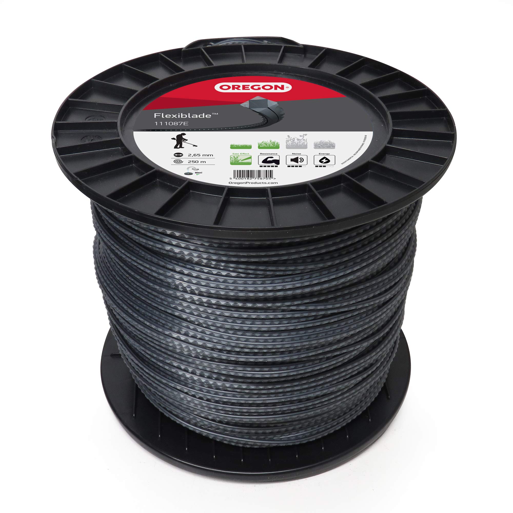 Oregon Hilo Dentado para Desbrozadora 2.65mm, Hierba, Maleza, Vegetación y más, Hilo de Nylon de Gran Resistencia, Compatible con la Mayoría de Modelos Estándar, 2.65mm x 250m (111087E)