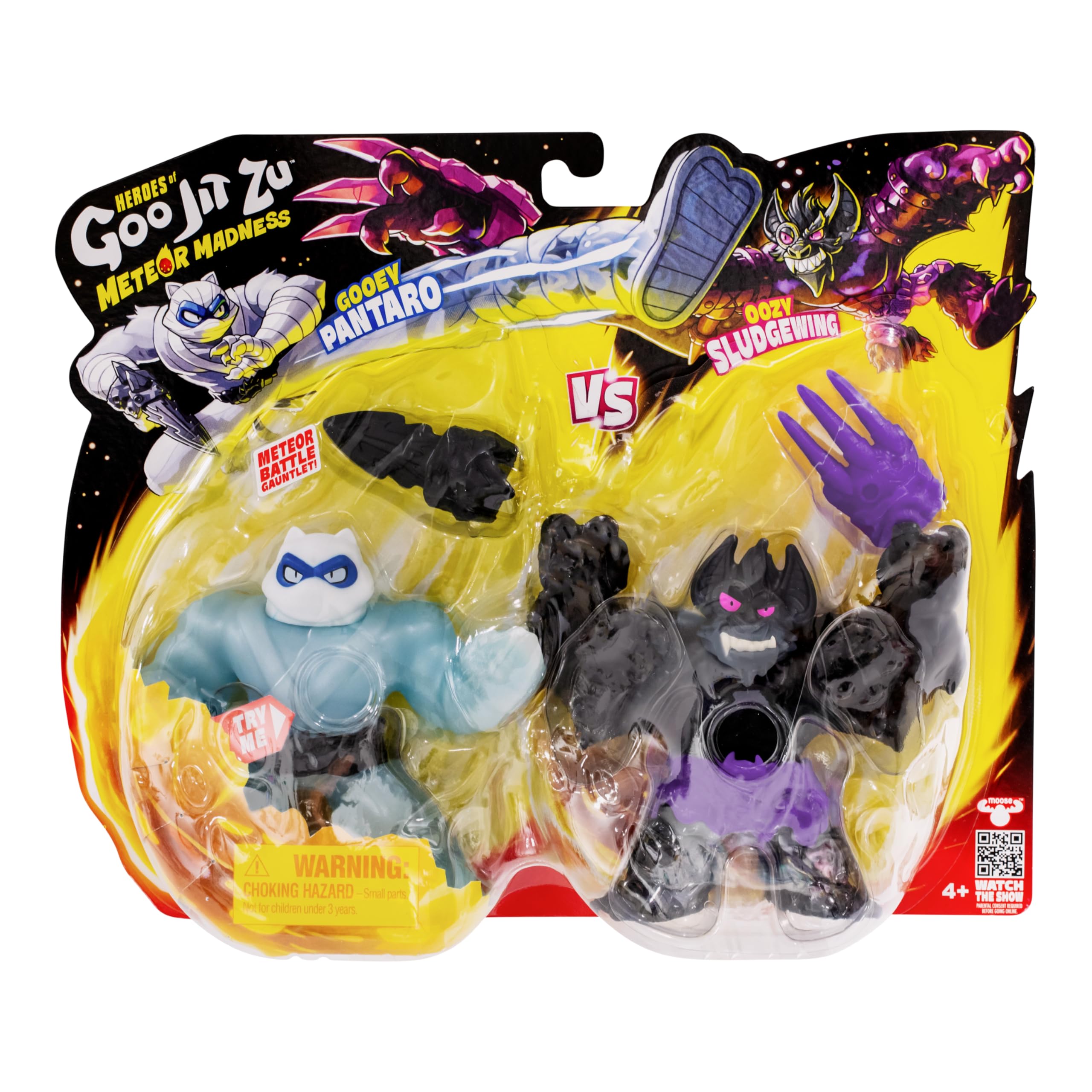 Heroes of Goo Jit Zu - Pack de combat Meteor Madness - Pantaro contre Sludgewing! Armes de combat Meteor Gauntlet, étirent leurs corps à trois fois leur taille!
