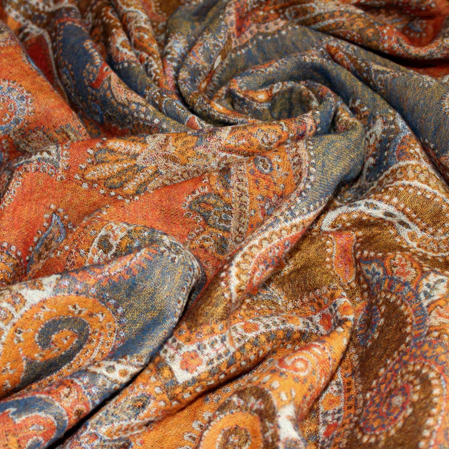Lorenzo Cana Luxus – Manta Jacquard Tejido de fina lana de merino – Cordero Paisley – Manta Manta sofá de lana manta 140 cm x 200 cm