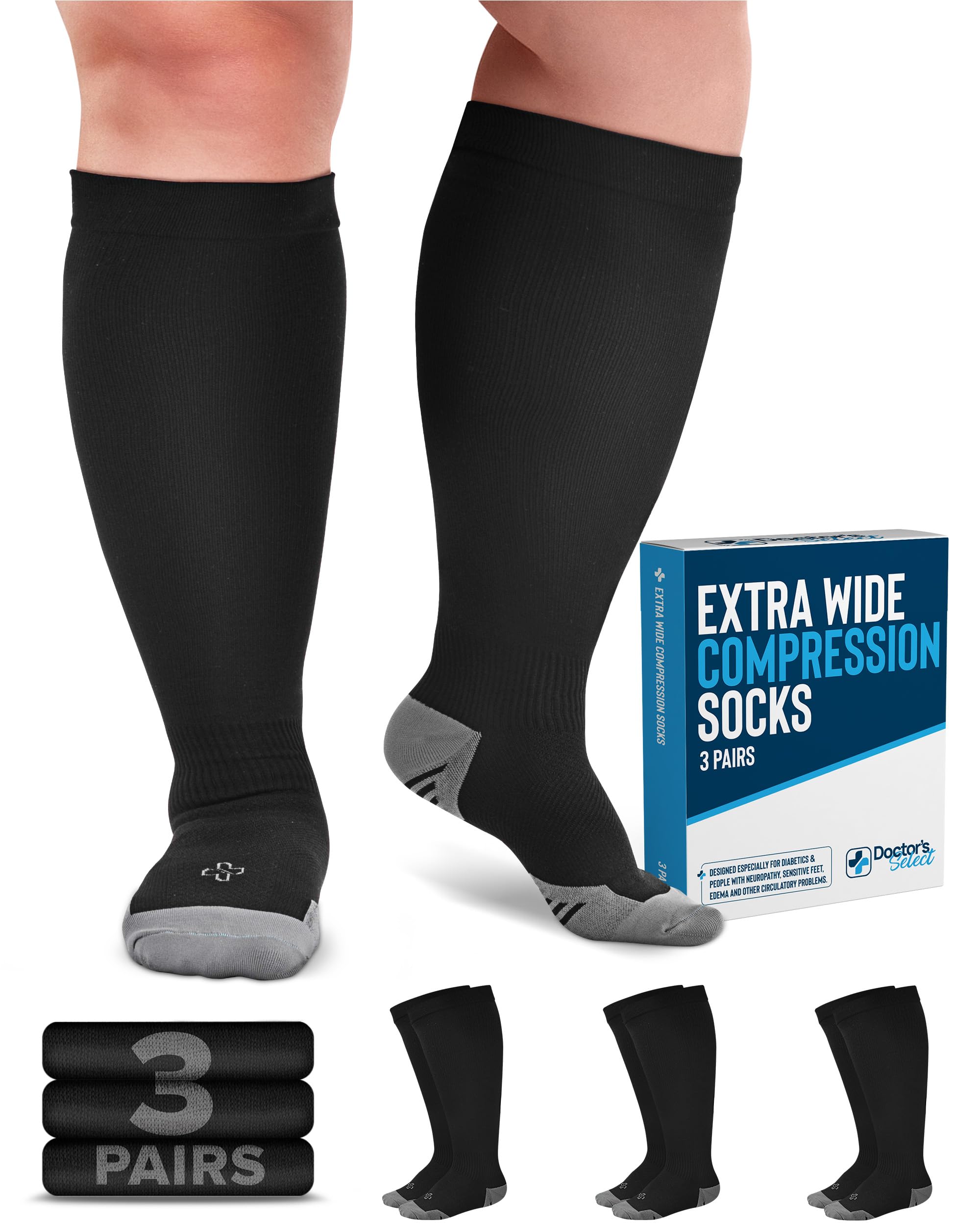 Doctor's Select Wide Calf Compression Socks