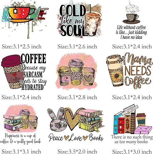 Miniatura 2 de 9 calcomanías para planchar en libros de café para ropa, letras para planchar, parches de transferencia de calor, calcomanías para camisetas y jeans