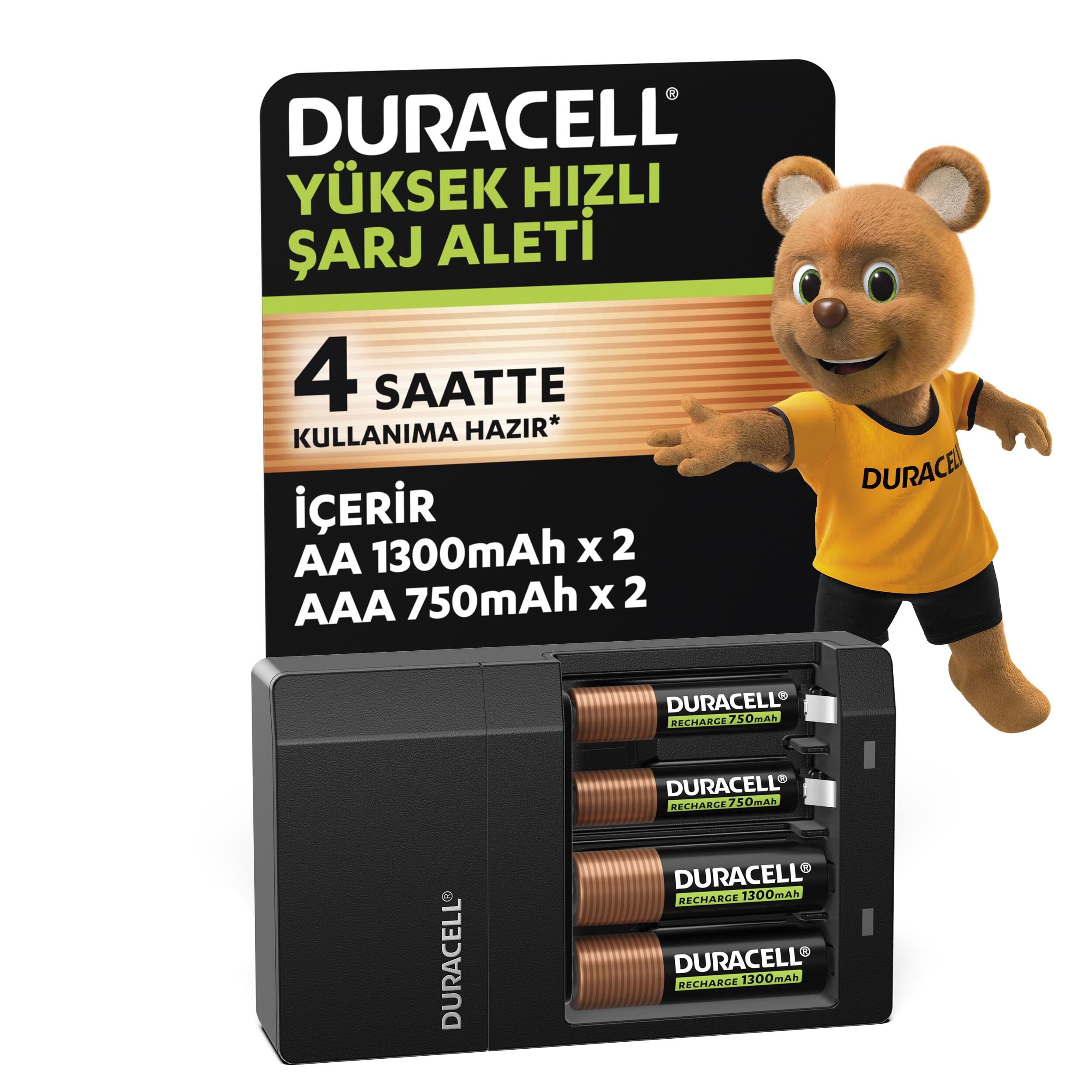 DURACELL 4 saat Pil Şarj Cihazı (Tekli Paket) 100-240V