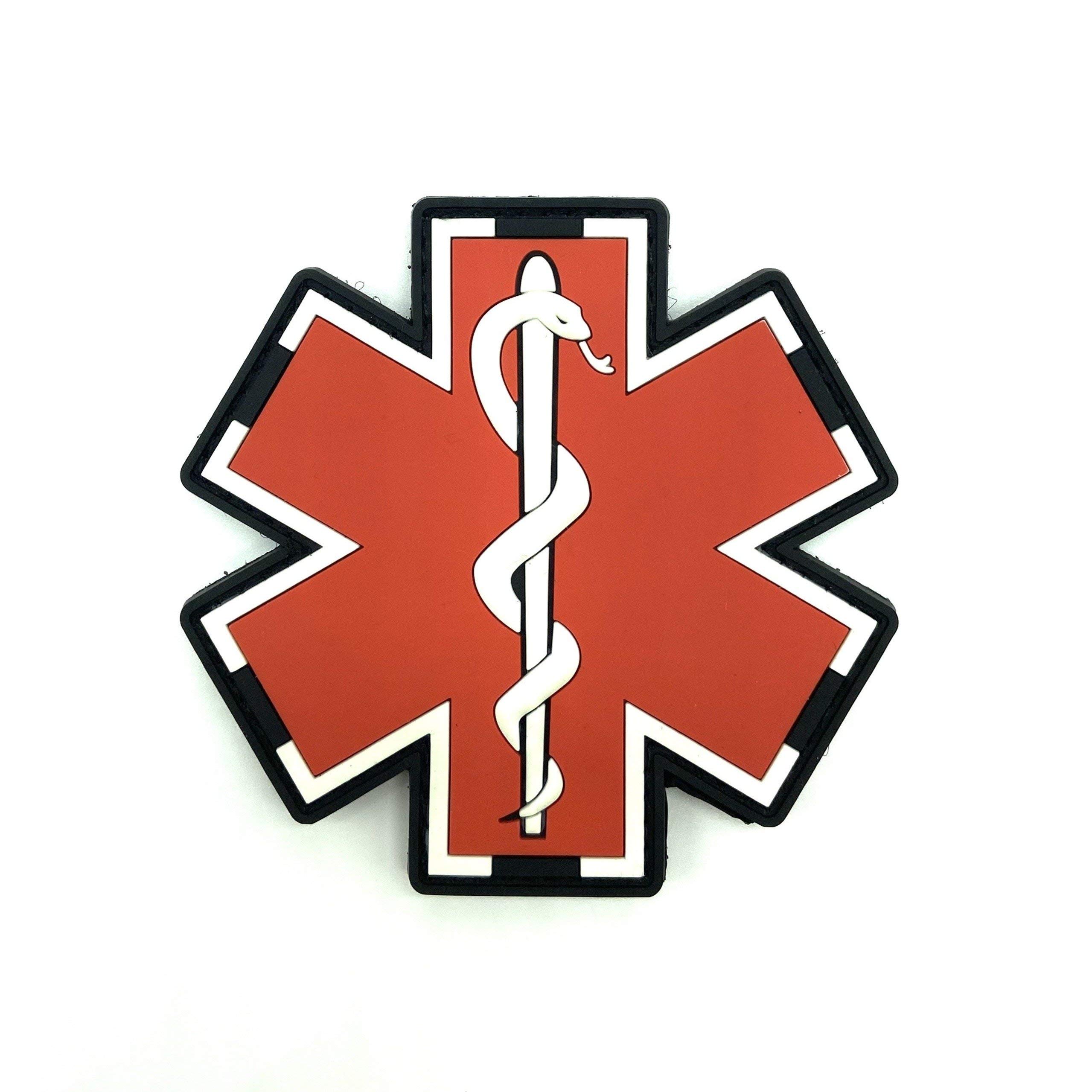 Paramedic Glow in The Dark Rubber Patch - 8 cm Diameter - 1 Piece - Cross Shape - Kid - PVC Plastic - Luminous 3D Paramedic Theme - Patch