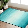 JINCHAN Area Rug 2x3 Modern Abstract Entryway Rug Blue Accent Rug Indoor Ombre Print Mat Low Pile Striped Rug Soft Carpet Contemporary Floor Cover for Kitchen Bedroom Doorway Decor Non Slip