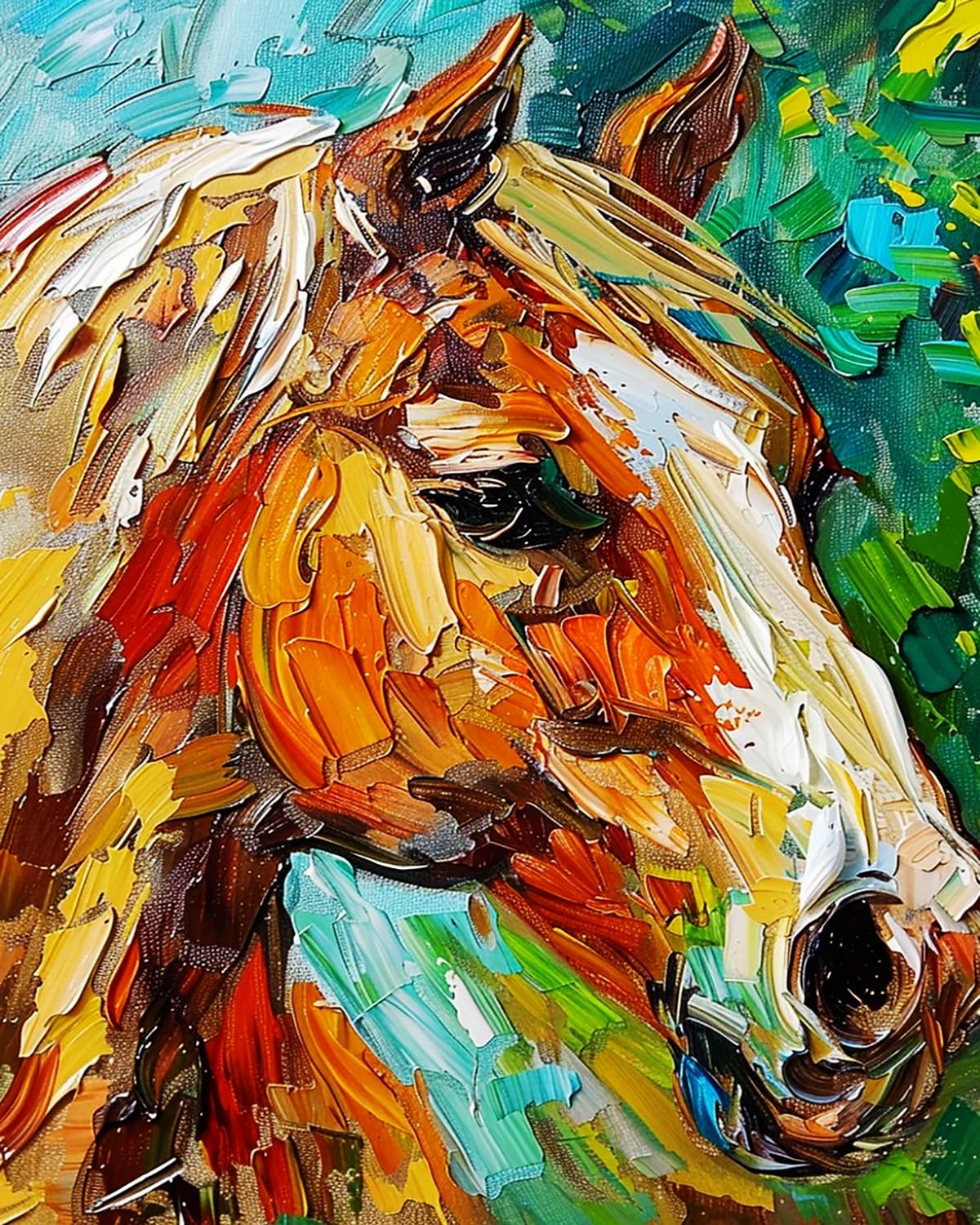 Liubaishi Multicolour Paint By Numbers For Adults, Colourful Horse Portrait, 40X50 Cm Acrylic Canvas Kit With Brushes And Paints