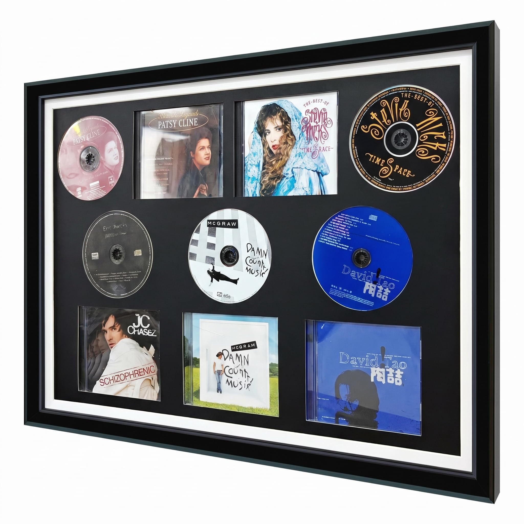 Estuche de almacenamiento de CD/DVD, organizador de caja de DVD, exhibición de colección de discos, marco de exhibición de caja de CD/DVD de madera, marco de exhibición de álbum Signe, regalo de