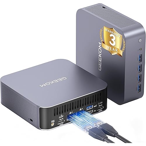 GEEKOM GT1 Mega AI Mini PC, with Intel 14th Gen Ultra 9 185H (Up to 5.1 GHz), 32GB DDR5 2TB M.2 NVMe SSD, Mini Desktop Computers Windows 11 Pro, 2.5G Dual LAN/WiFi 7/BT 5.4/USB4.0/8K/3 Years Warranty